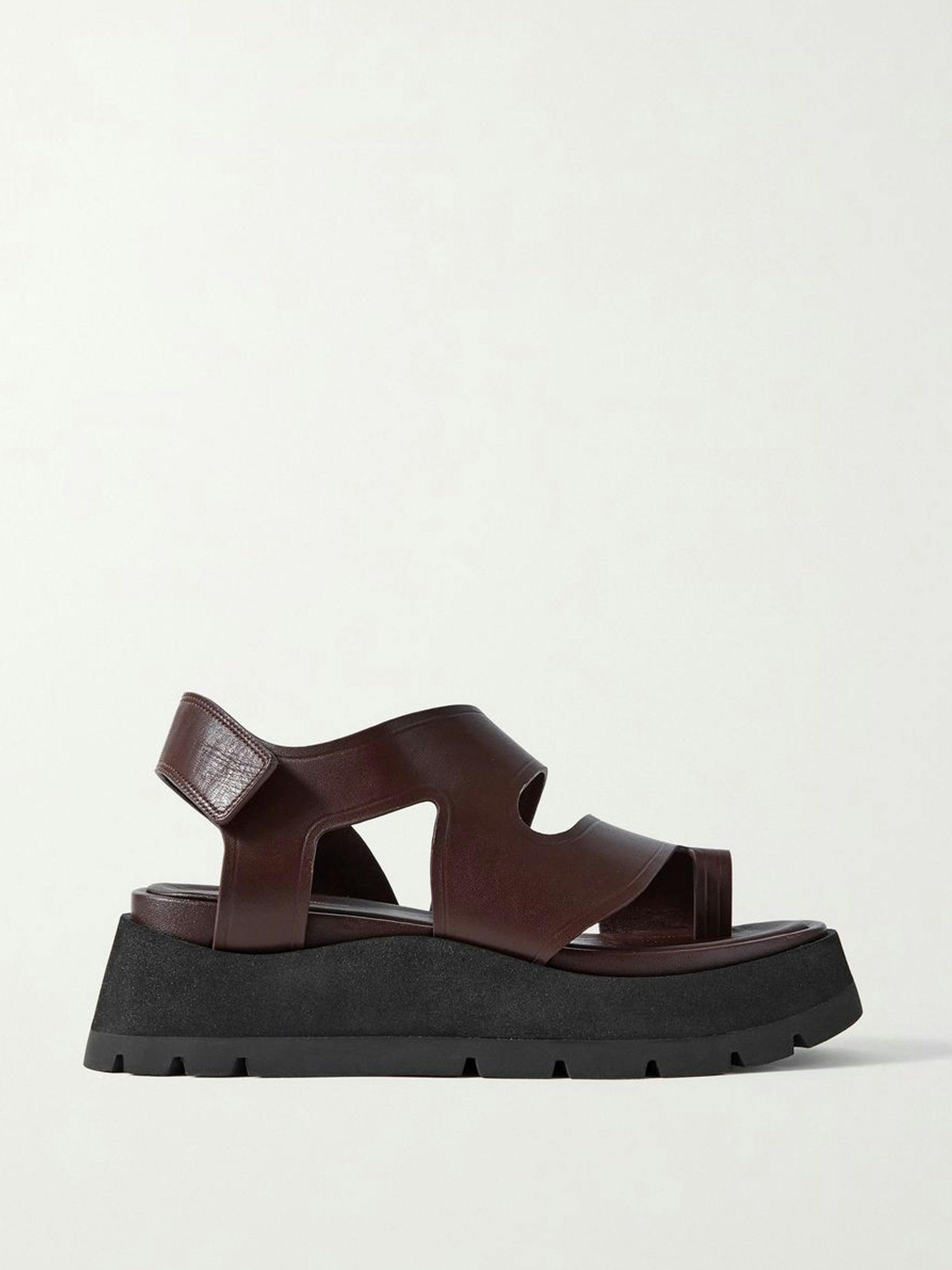 Leather platform sandals