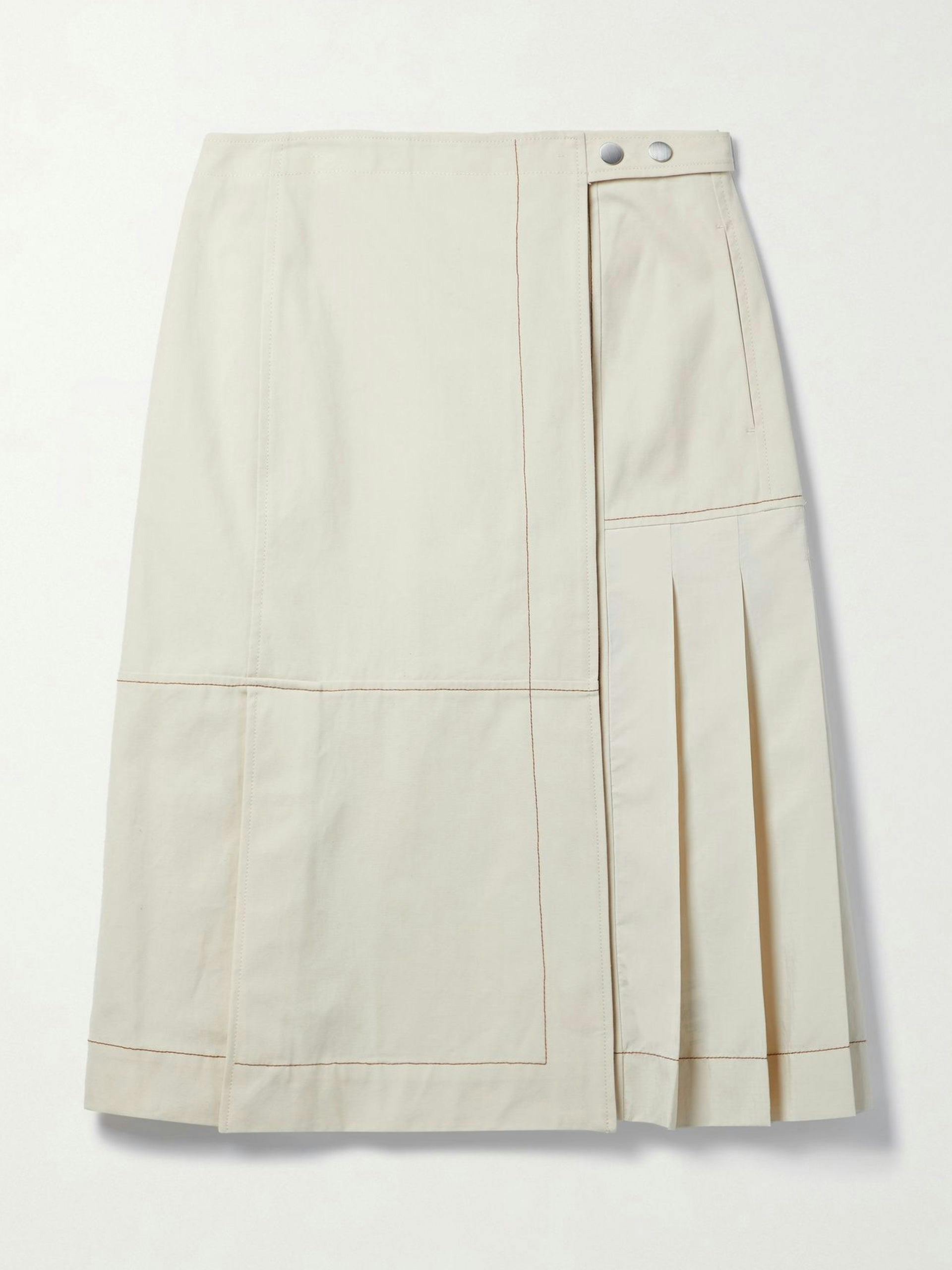 Cream pleated skirt