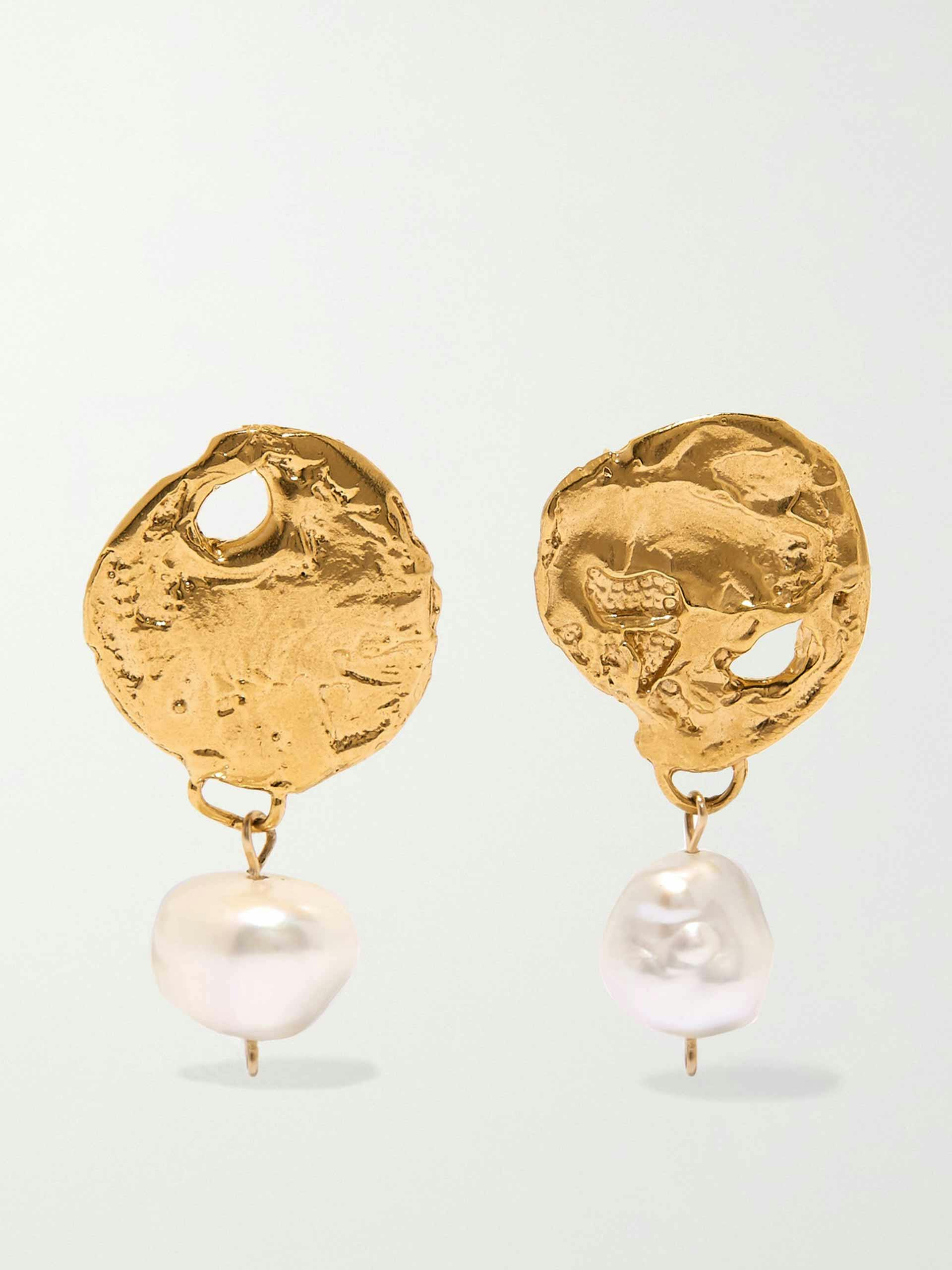 Beacon gold-plated pearl earrings