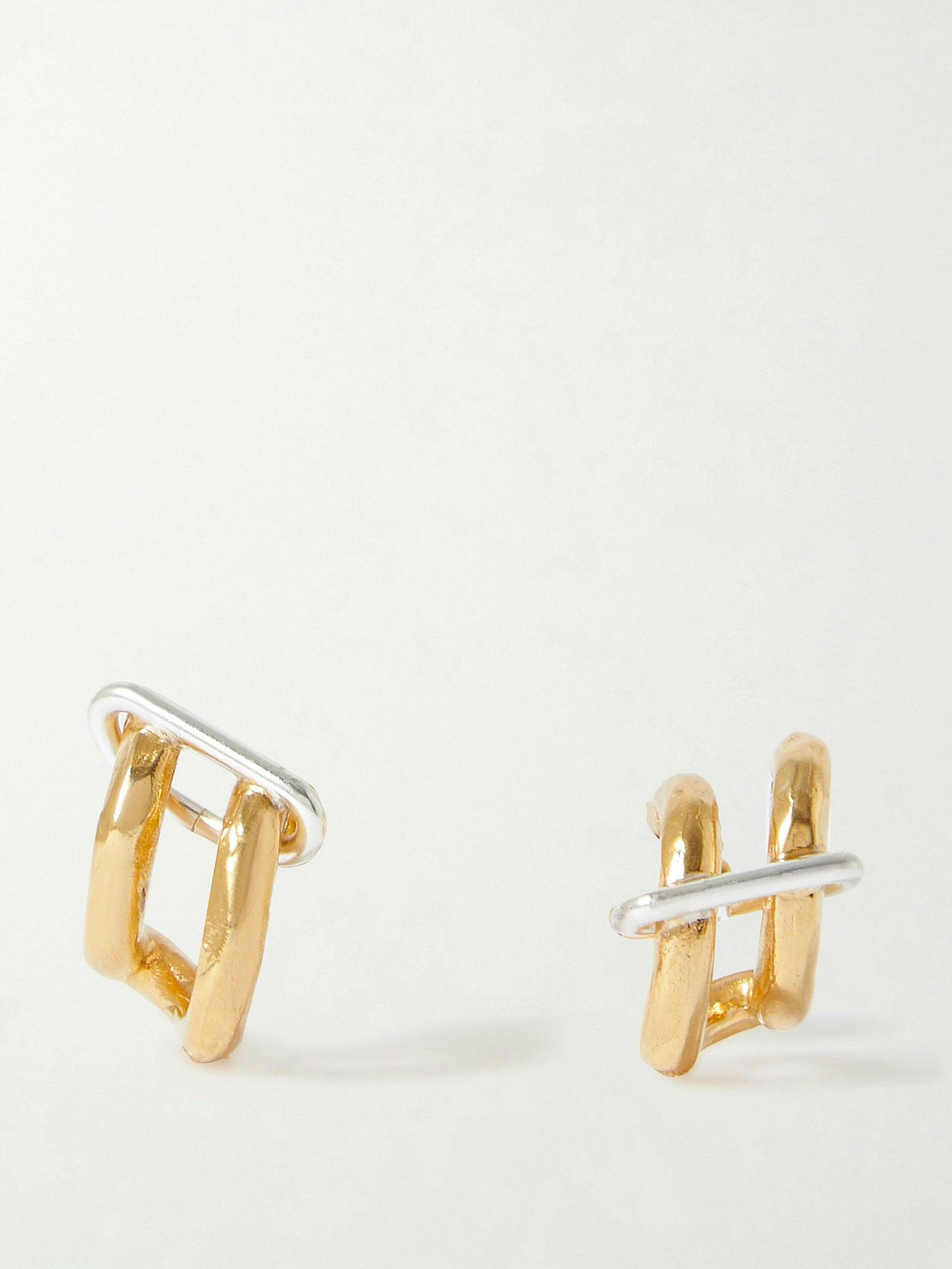 Recycled silver and gold-plated earrings