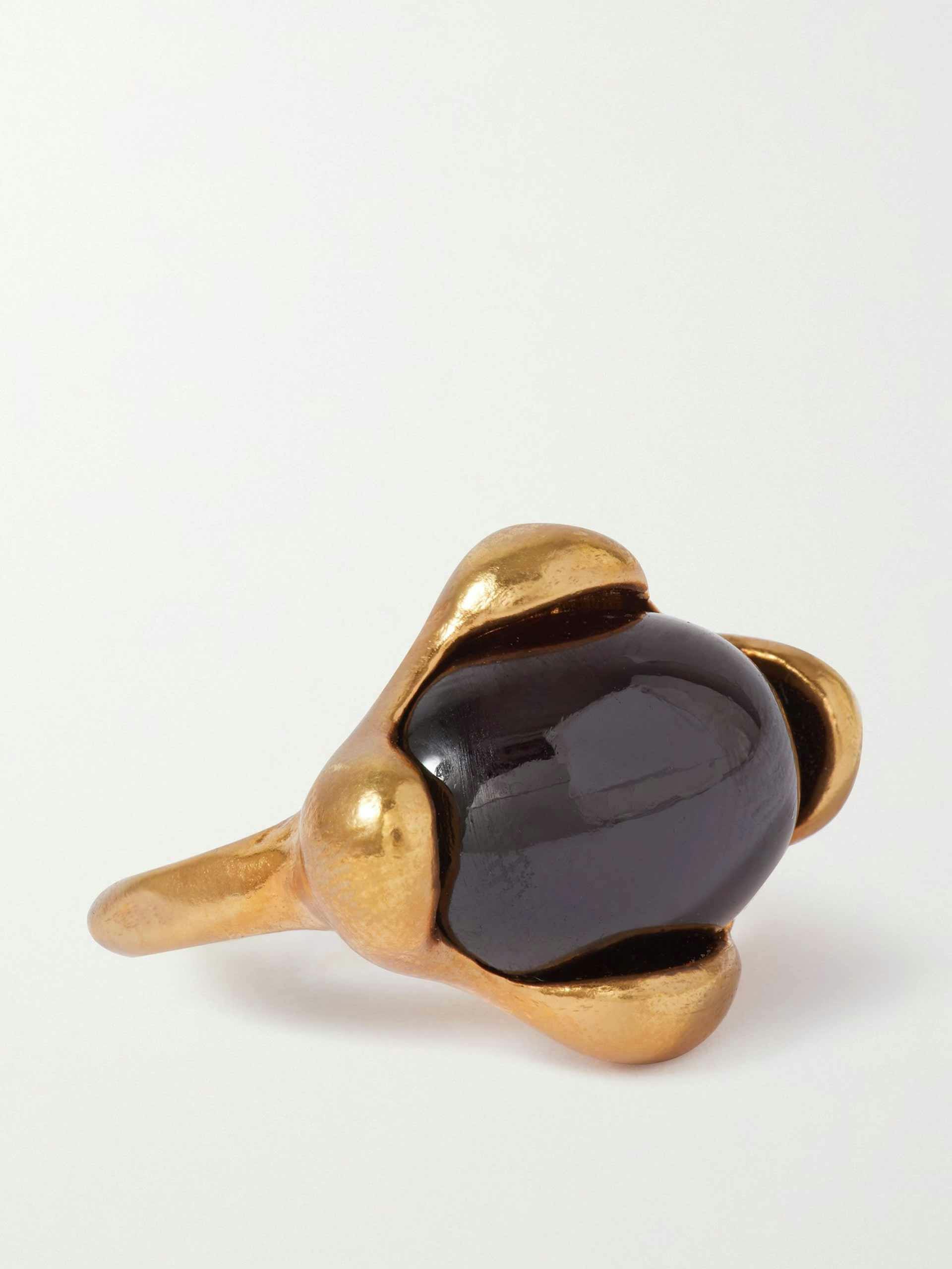 Gold-plated garnet ring