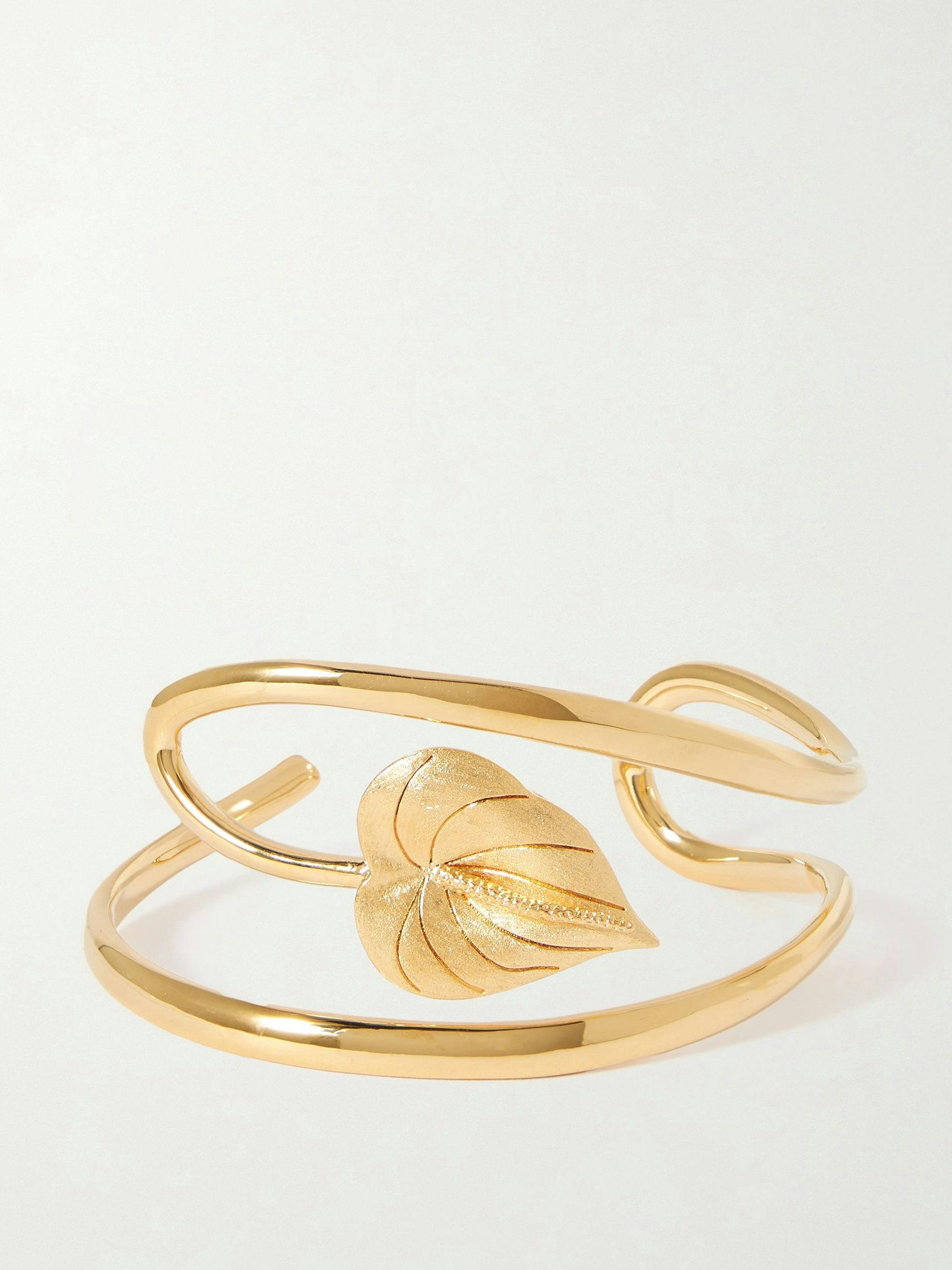 Gold-plated 'Fl-oral' bangle