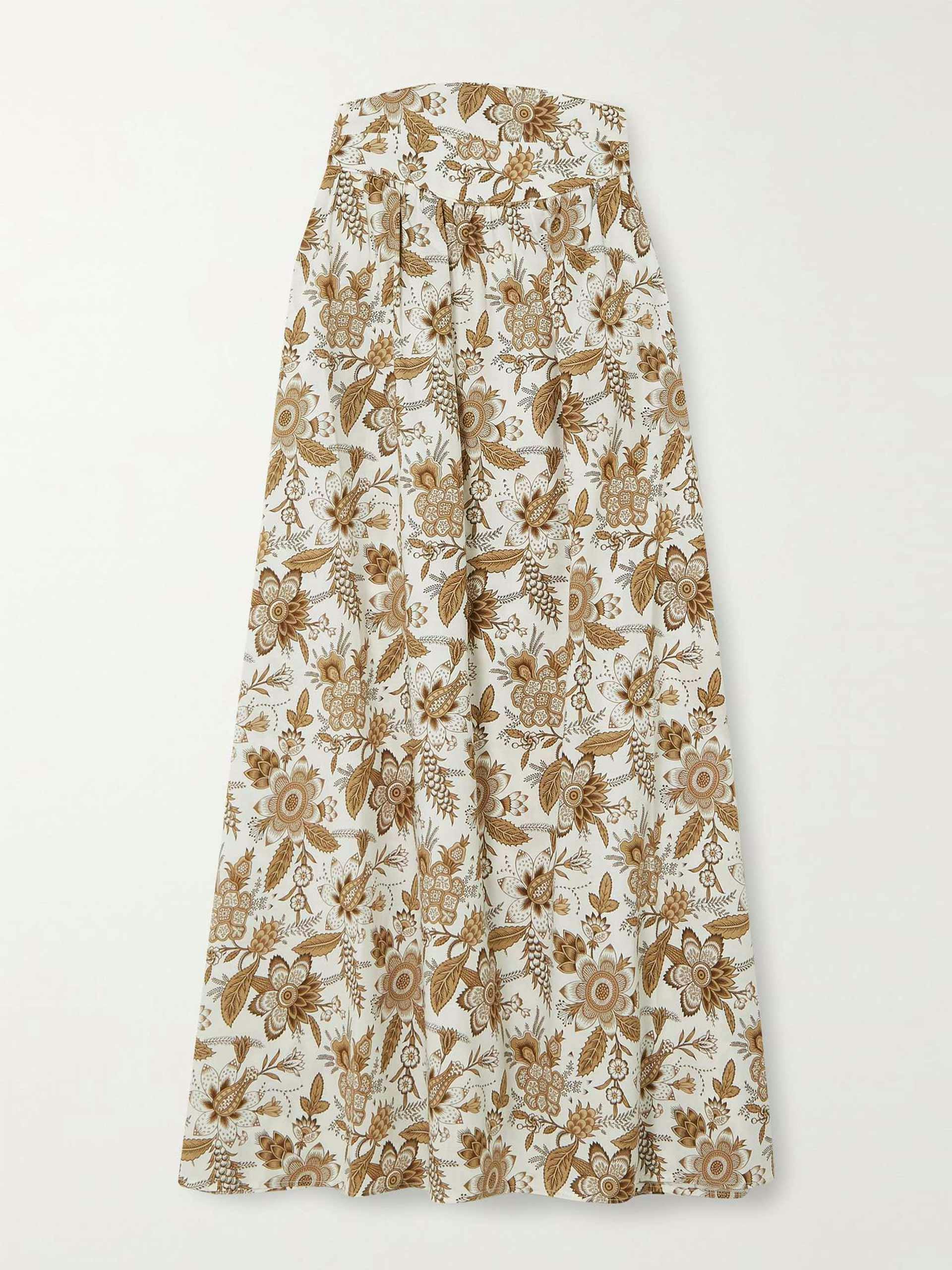 Floral cotton maxi skirt