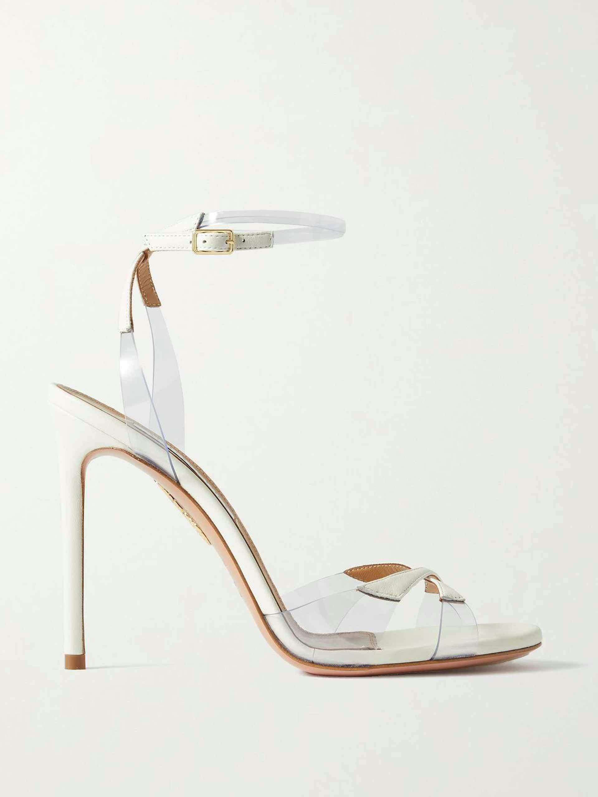Clear PVC and leather sandals