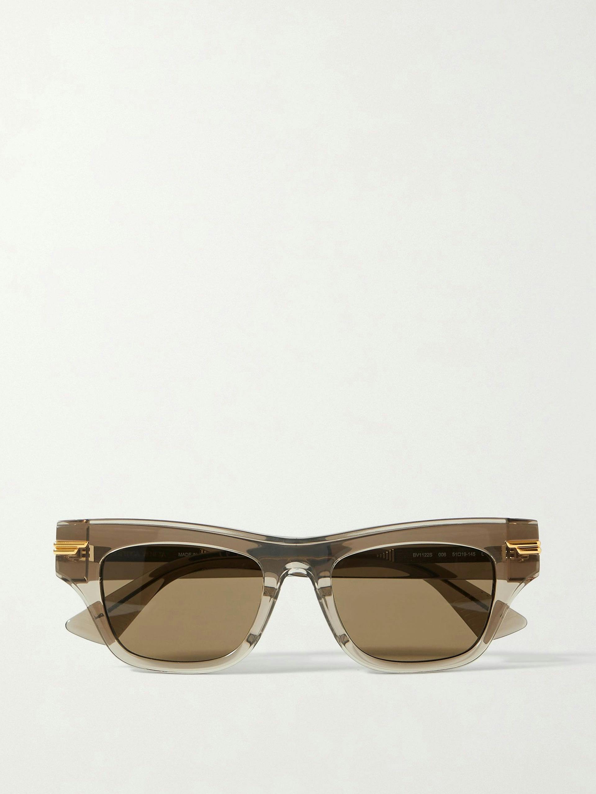 Square-frame brown acetate sunglasses