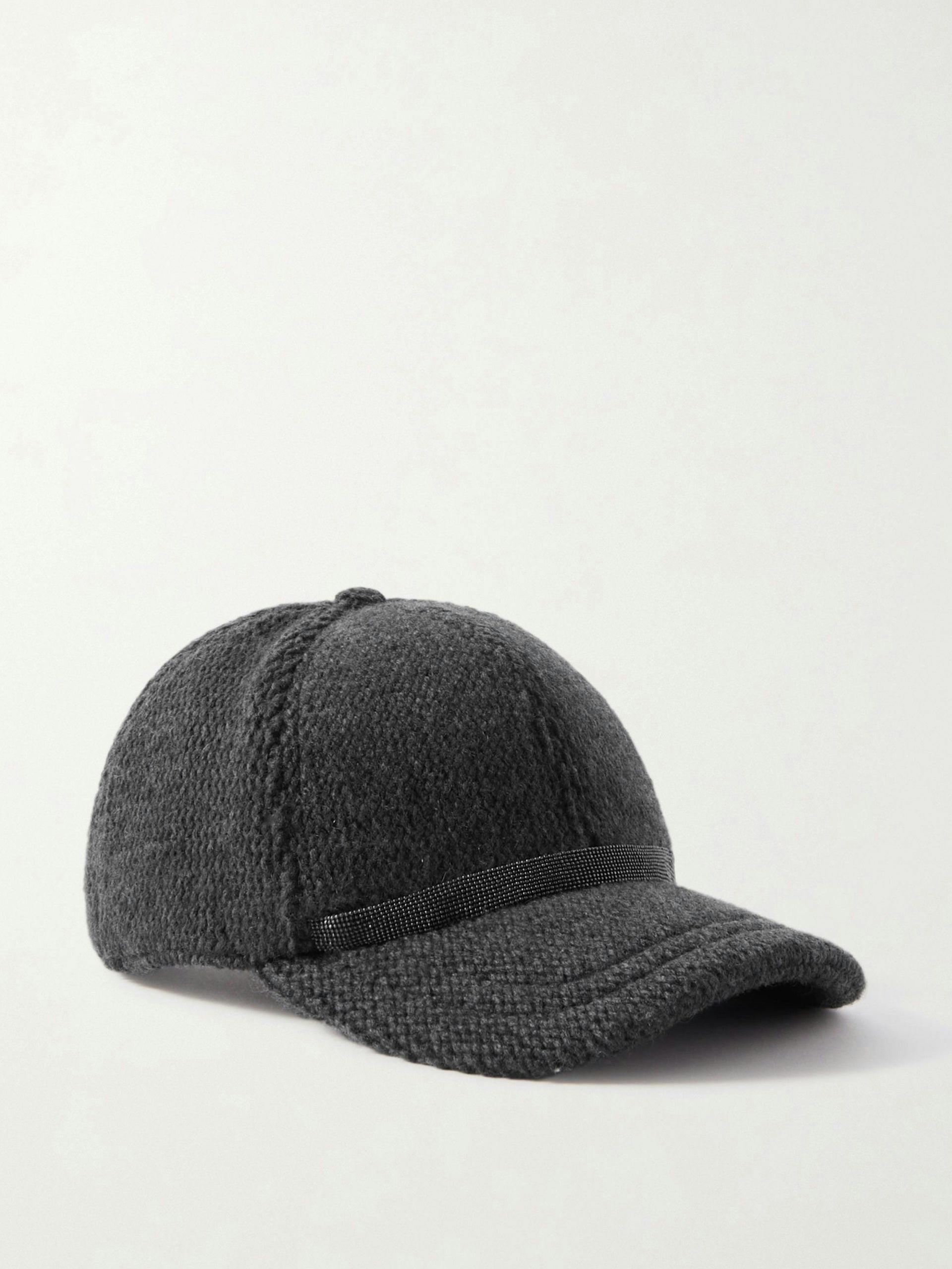 Dark grey cashmere baseball cap