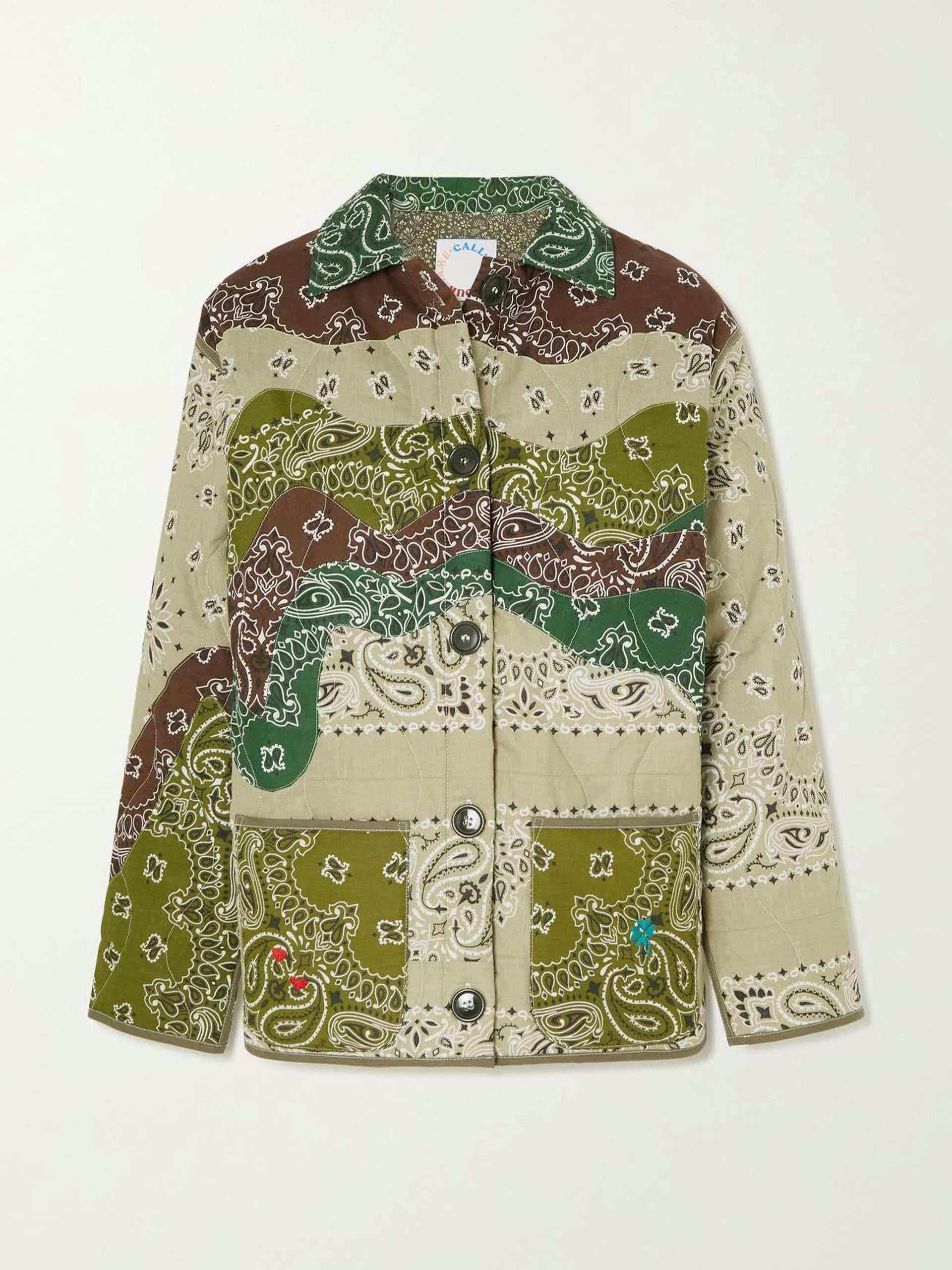 Patchwork paisley-print cotton-poplin jacket