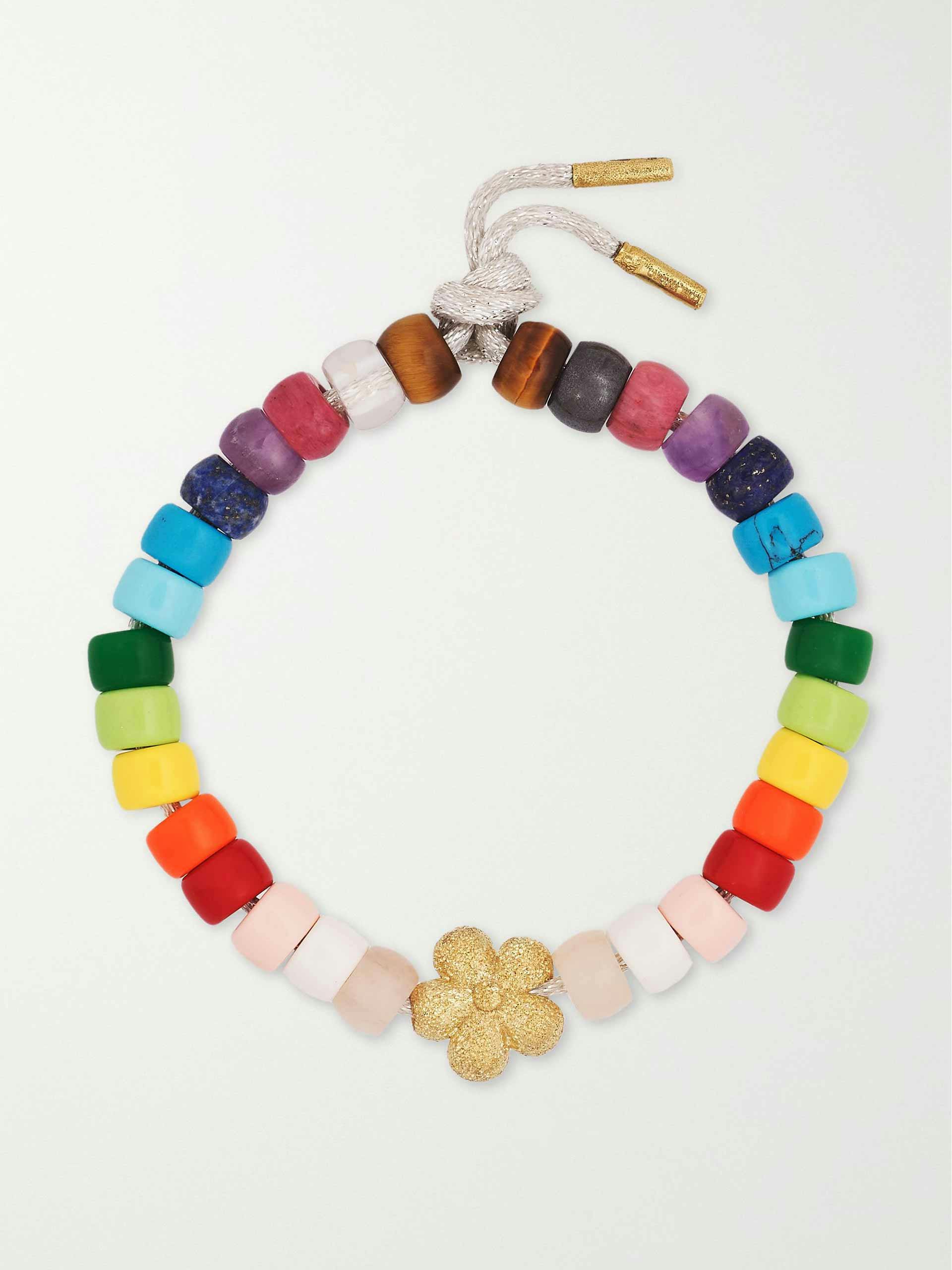 Forte beads 18-kt gold and multi-stone bracelet kit