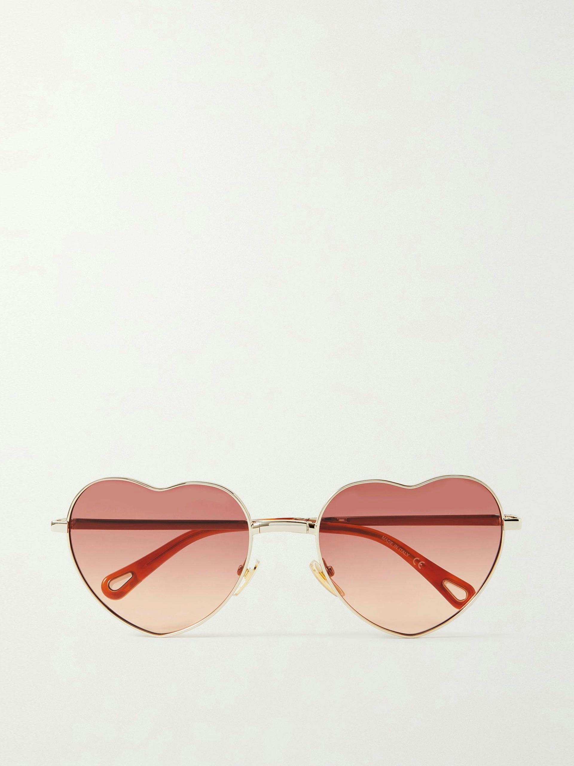 Milane heart-shaped gold-tone sunglasses