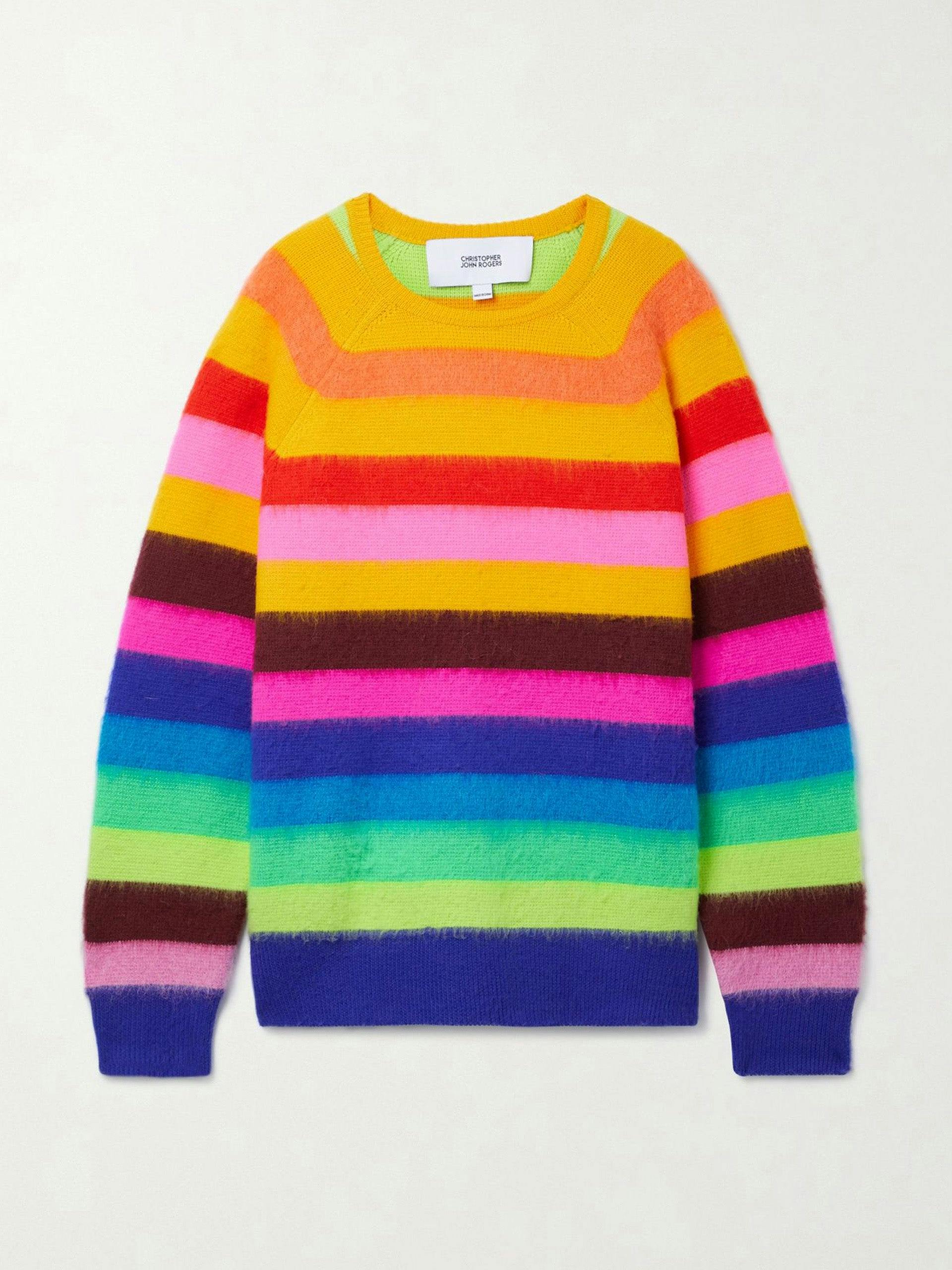 Striped wool-blend sweater