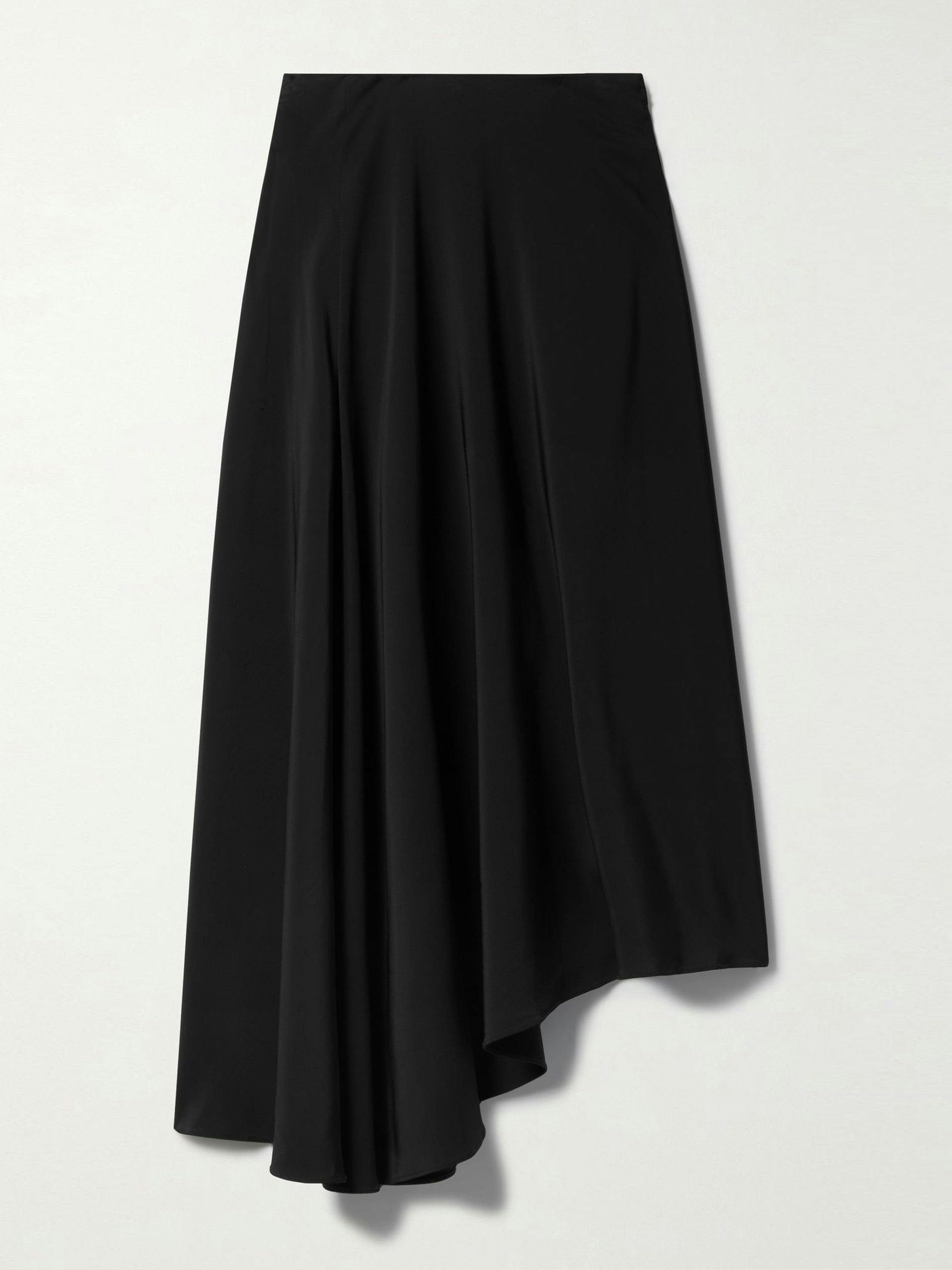 Asymmetric crepe skirt