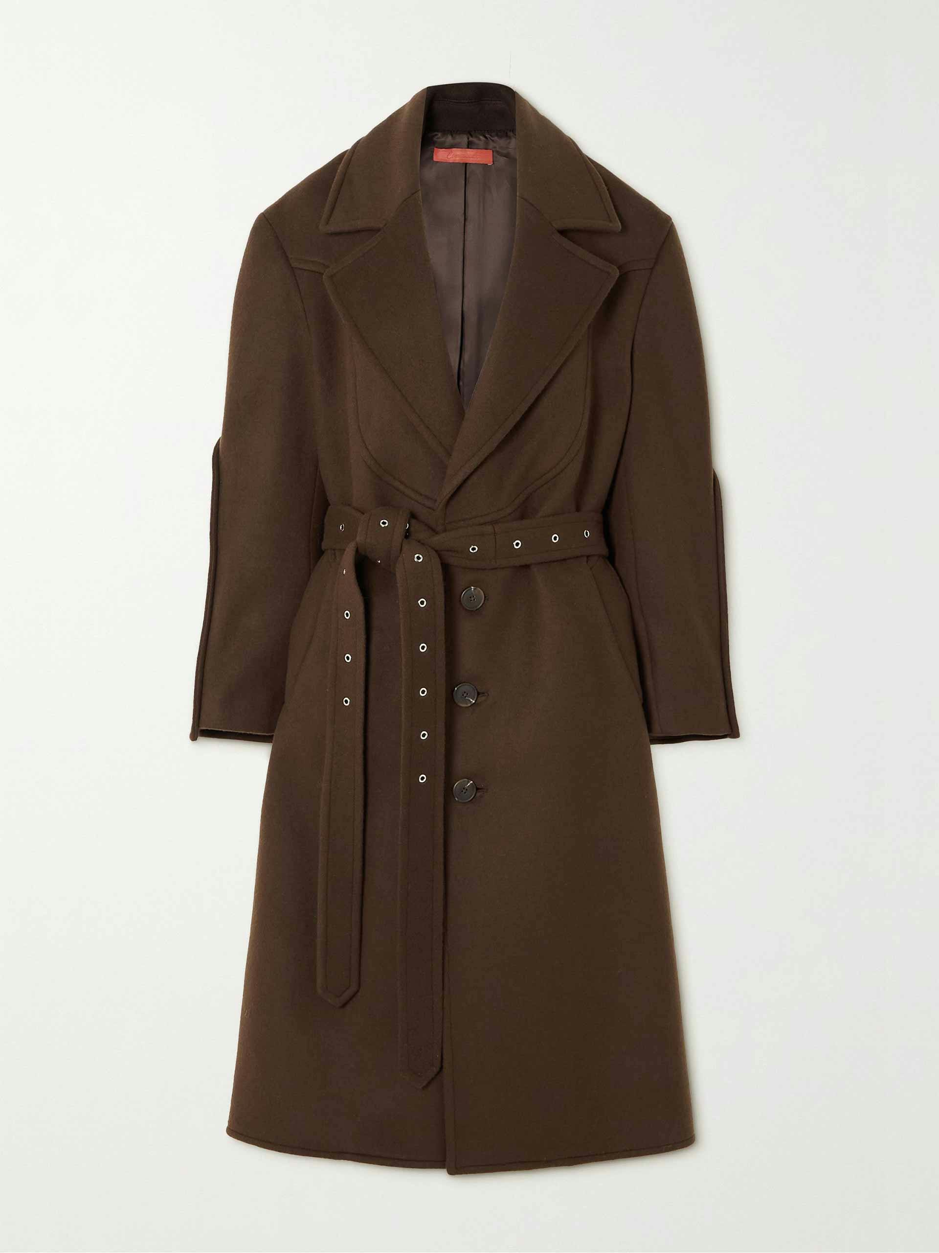 Lasso belted wool-blend felt coat