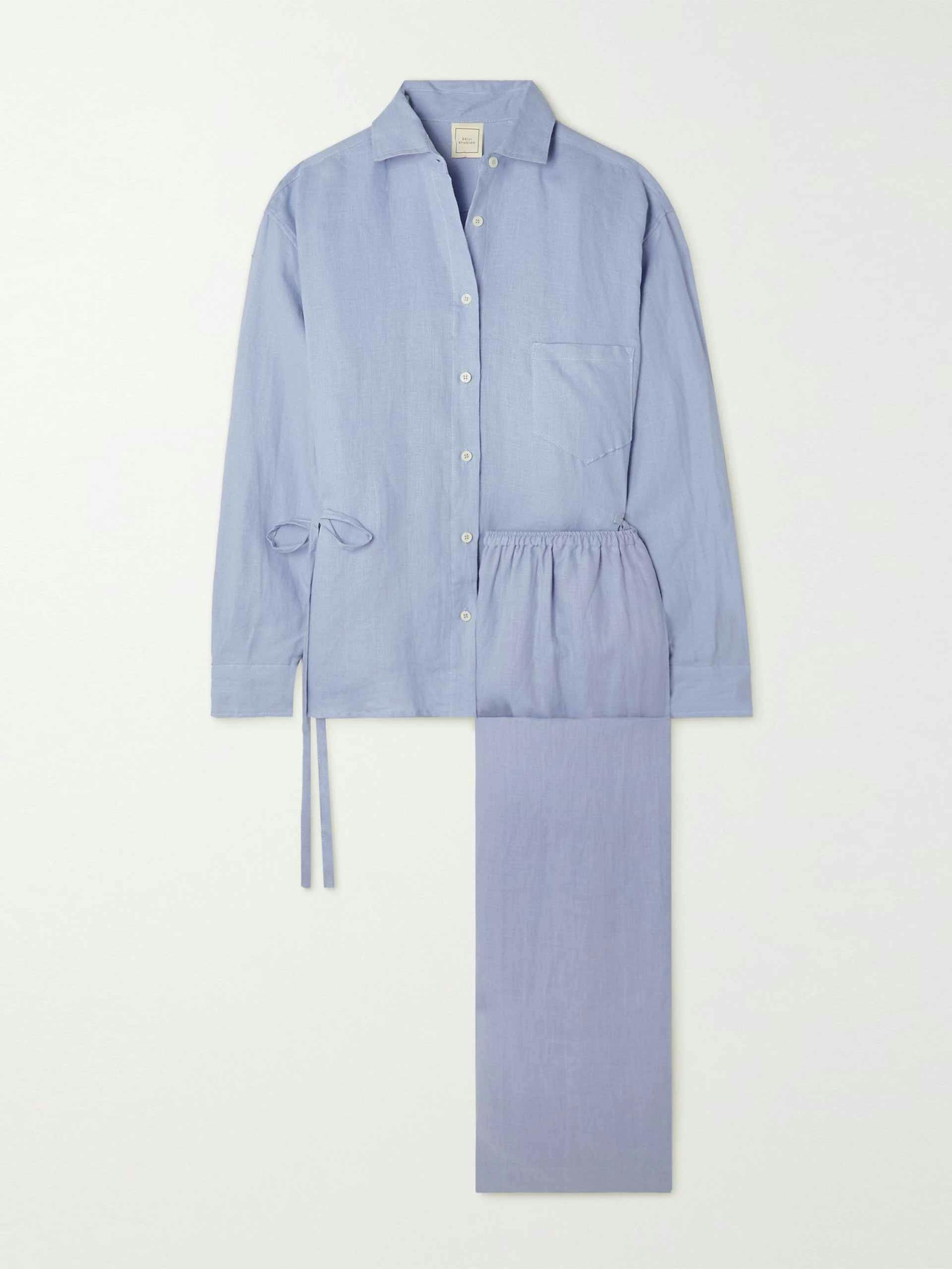 Side tie linen pyjama set