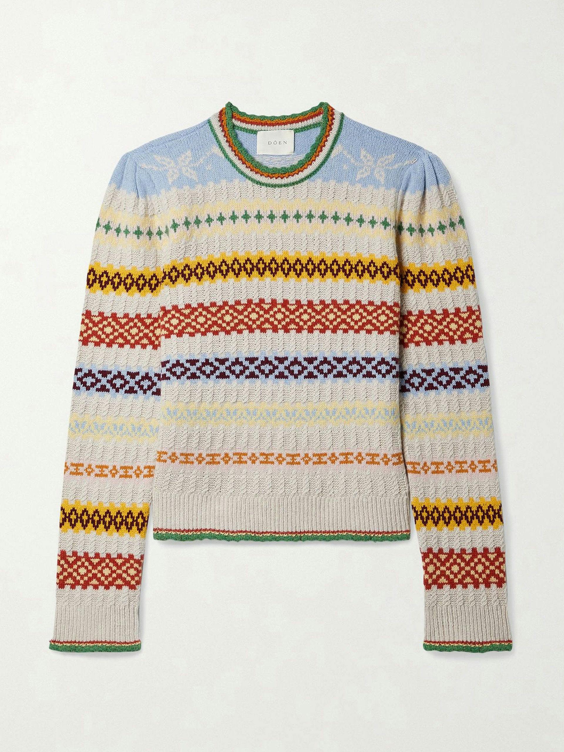 Brynn Fair Isle recycled cashmere and wool-blend sweater