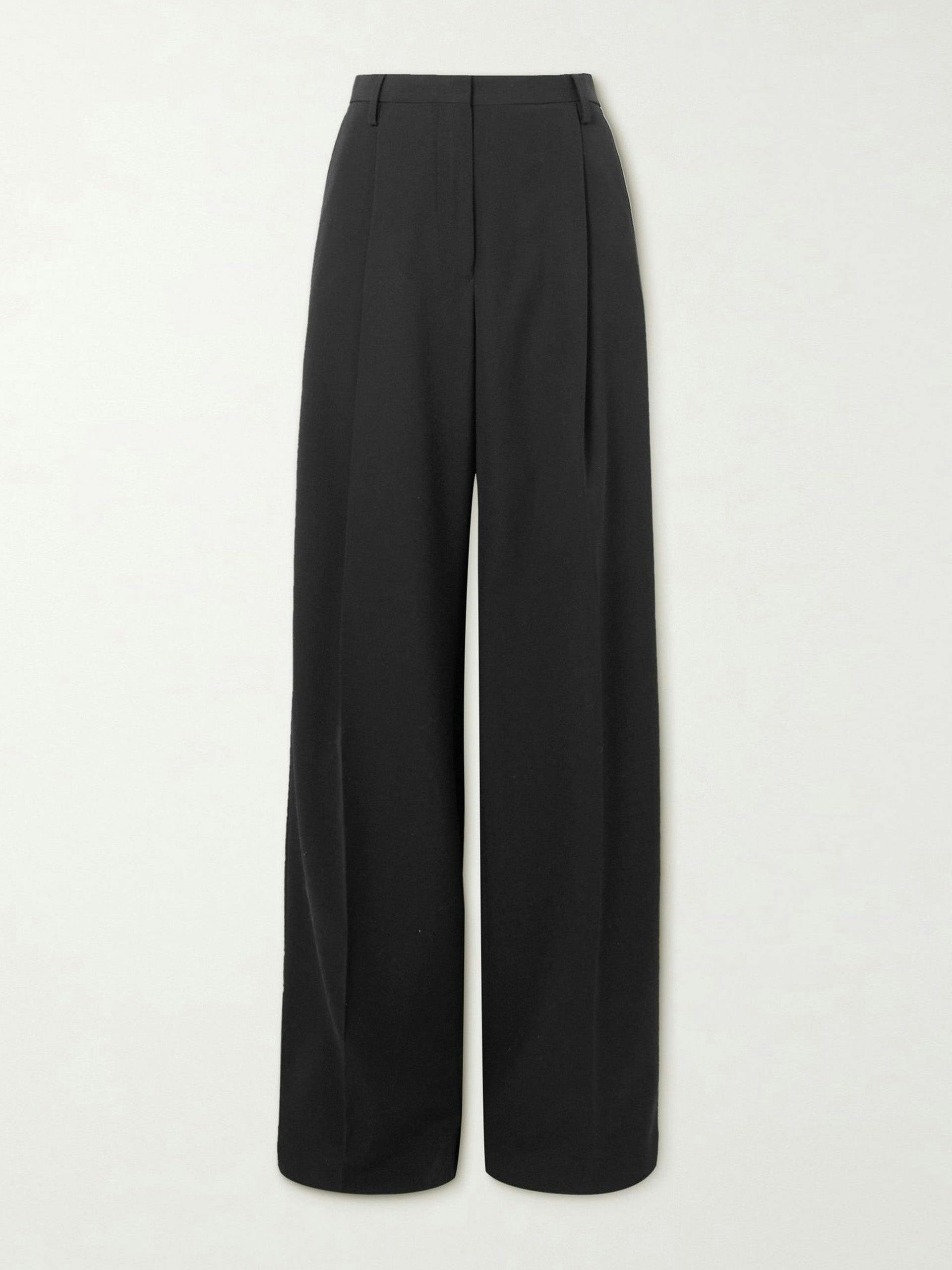 Pleated crepe trousers