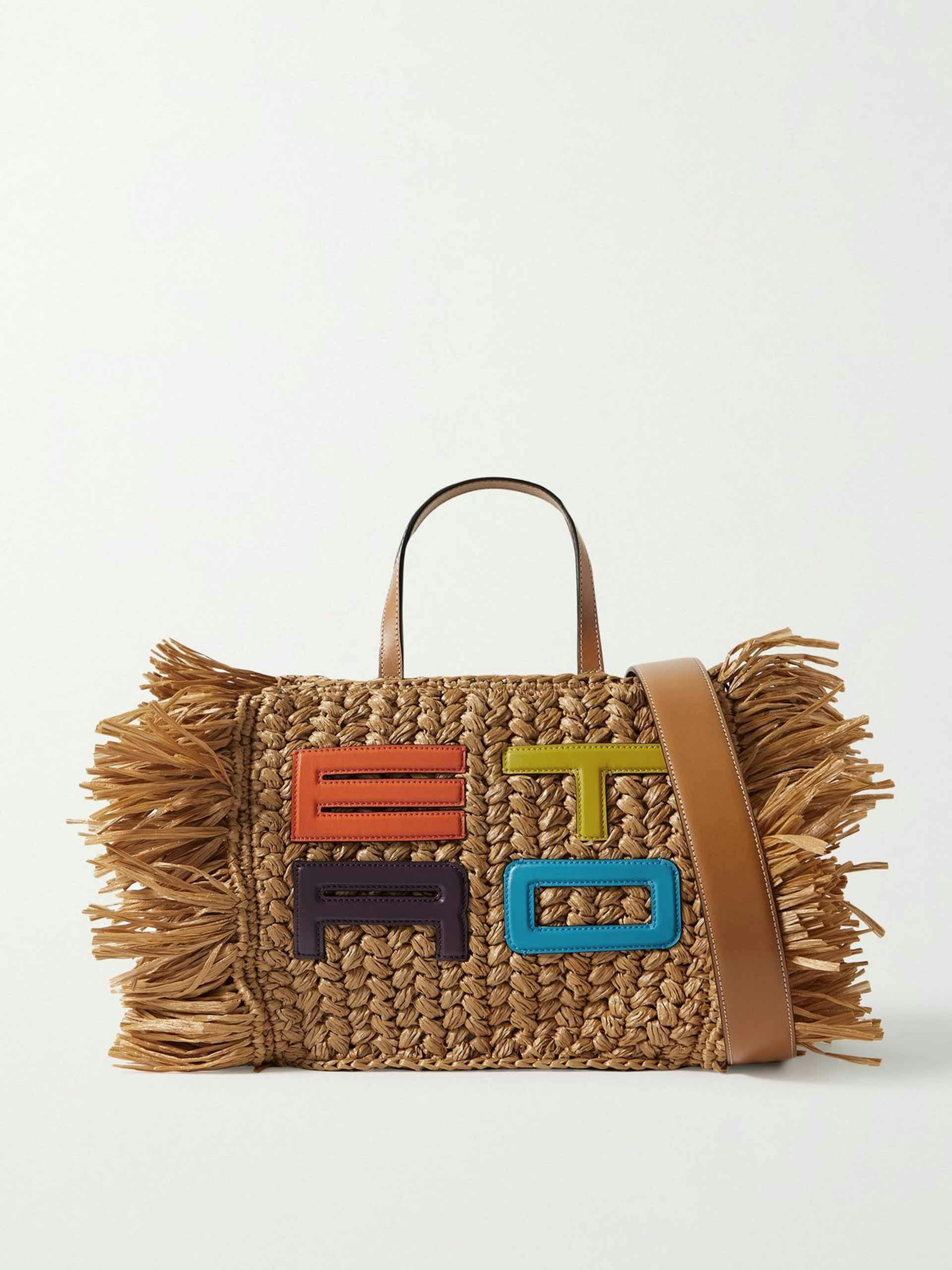 Raffia multi-coloured bag