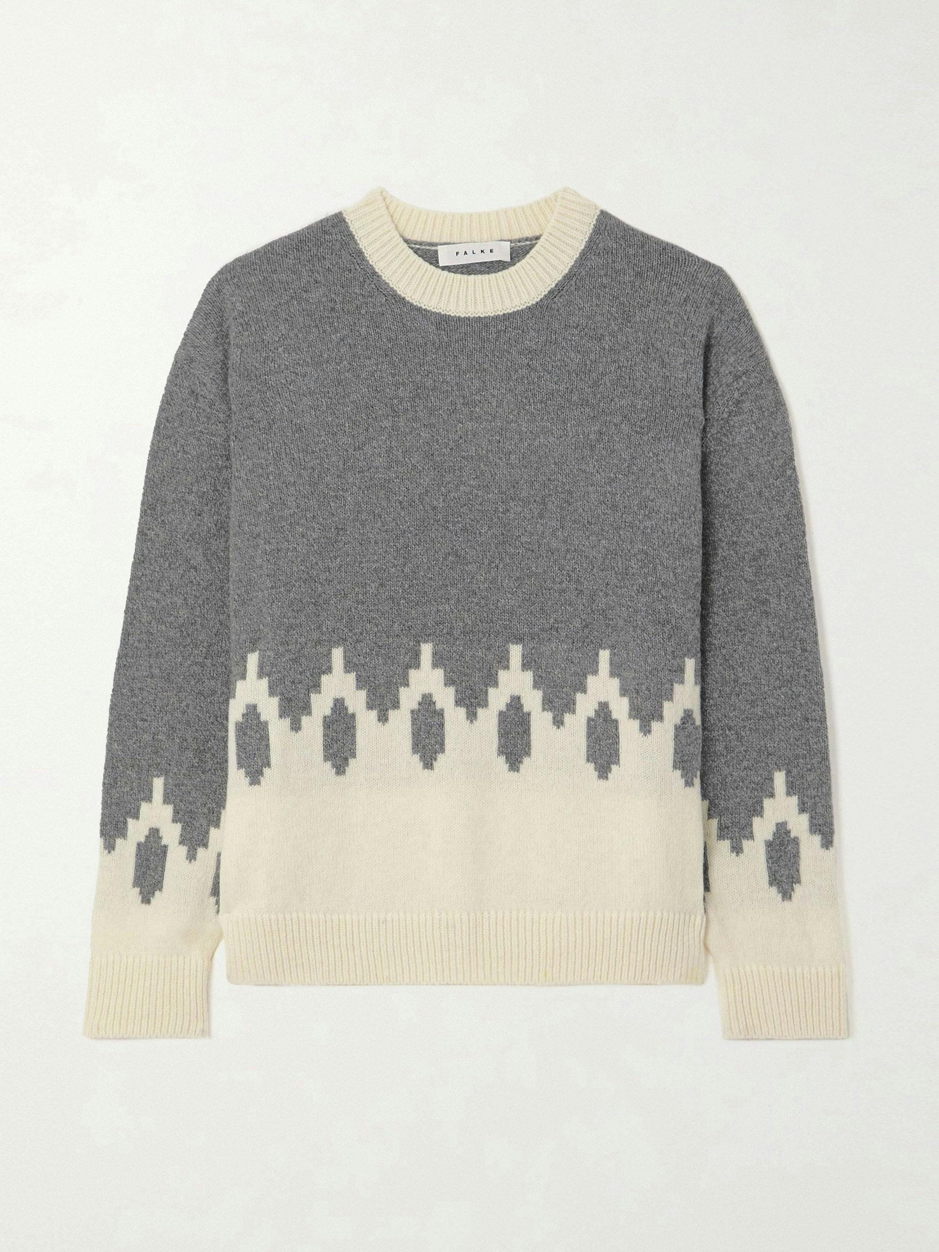 Grey two-toned recycled wool blend jumper
