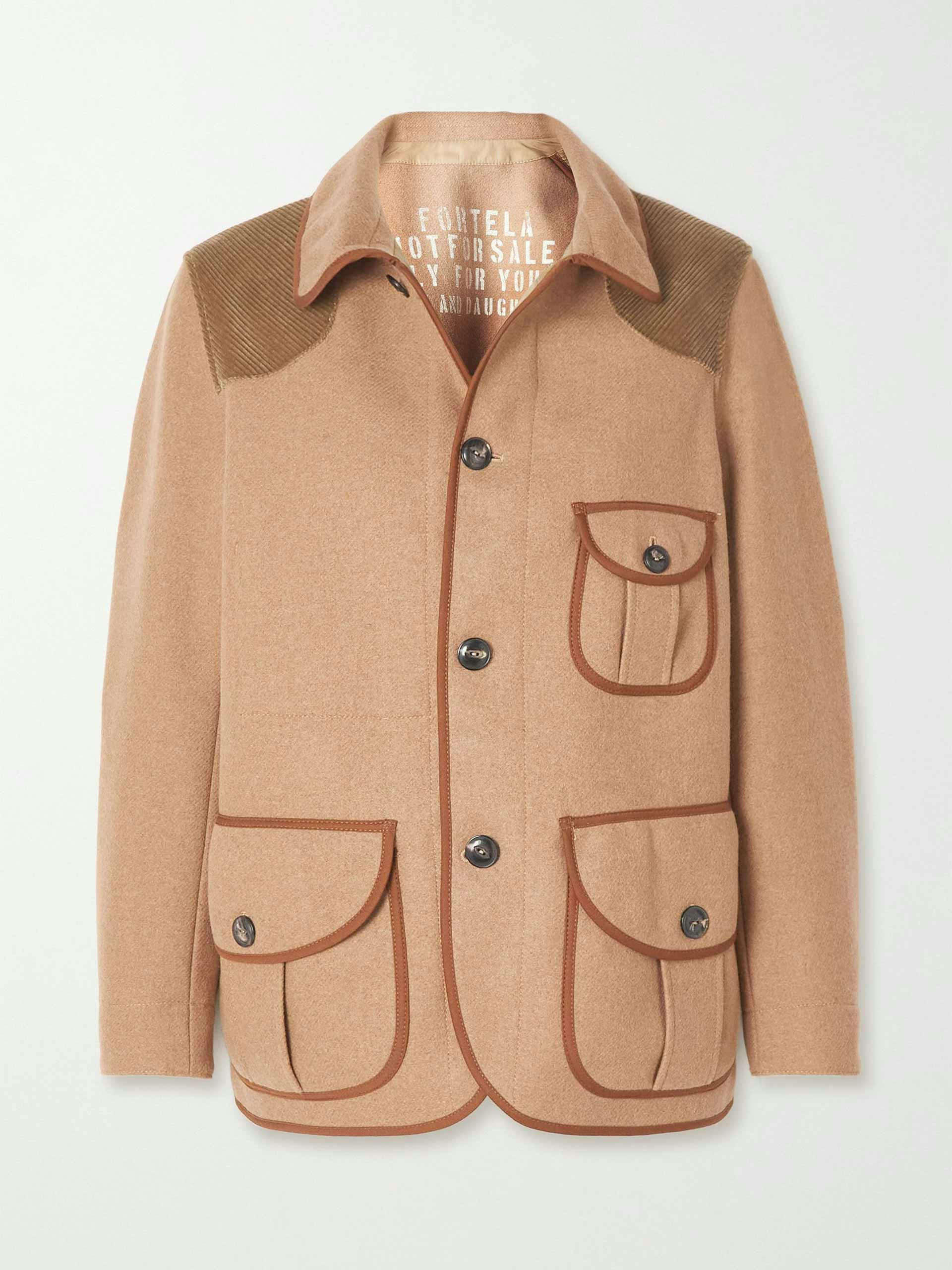 Bess corduroy-trimmed wool-blend jacket