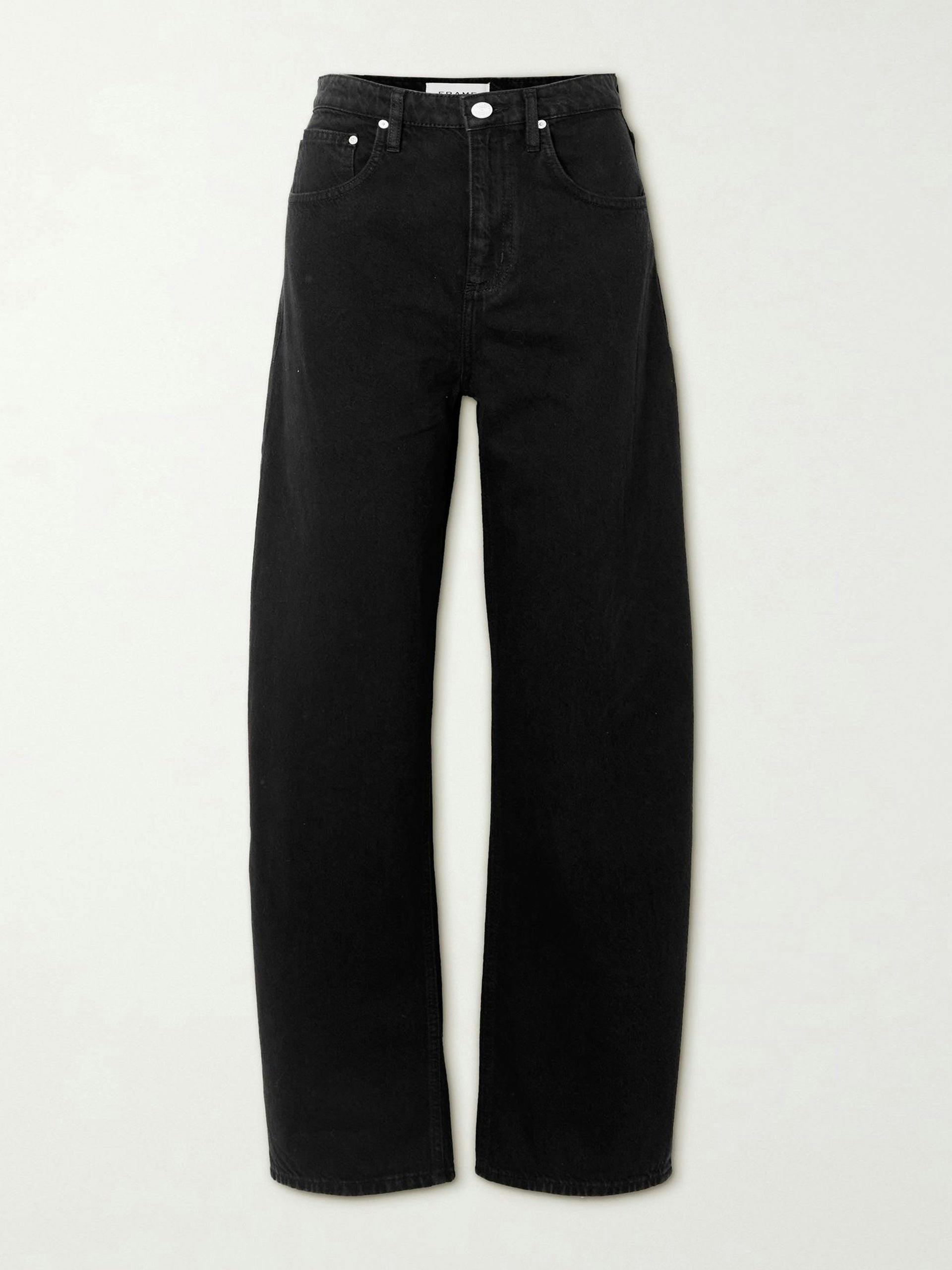 Barrel high-rise tapered jeans