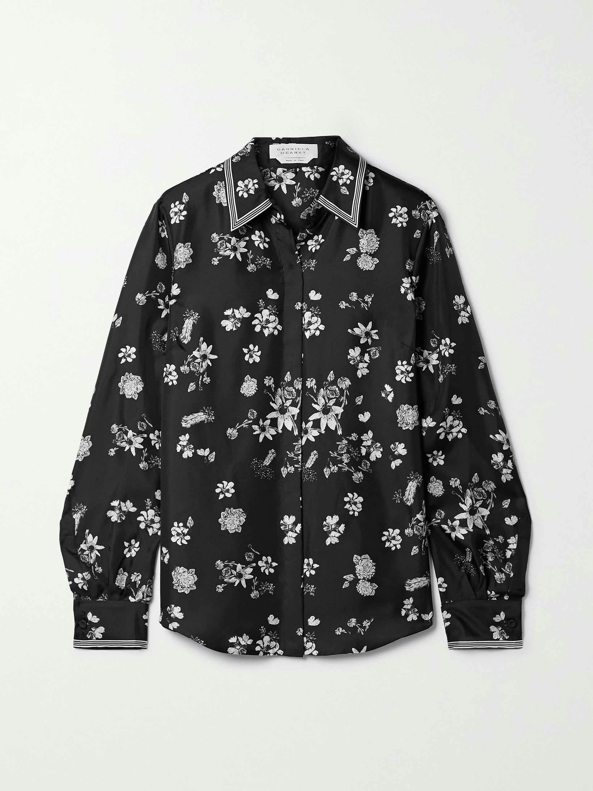 Henri floral-print silk-twill blouse