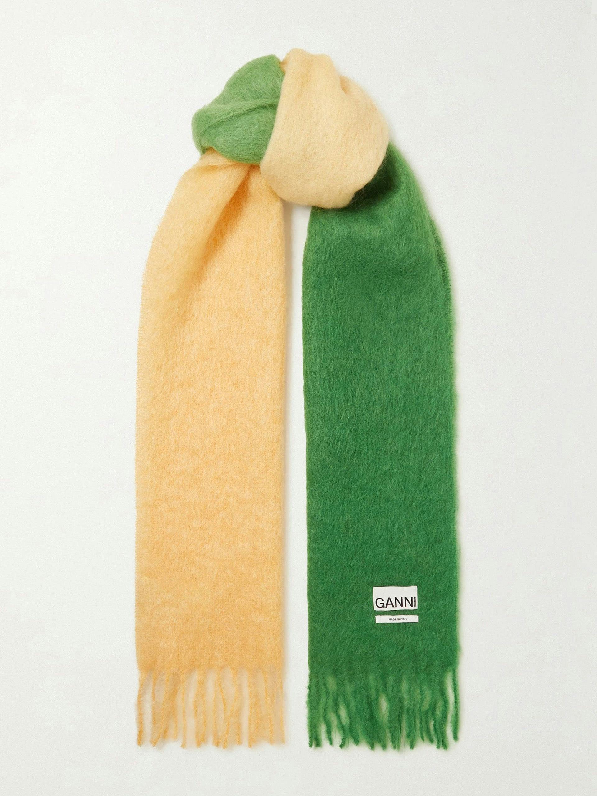 Ombré mohair-blend scarf