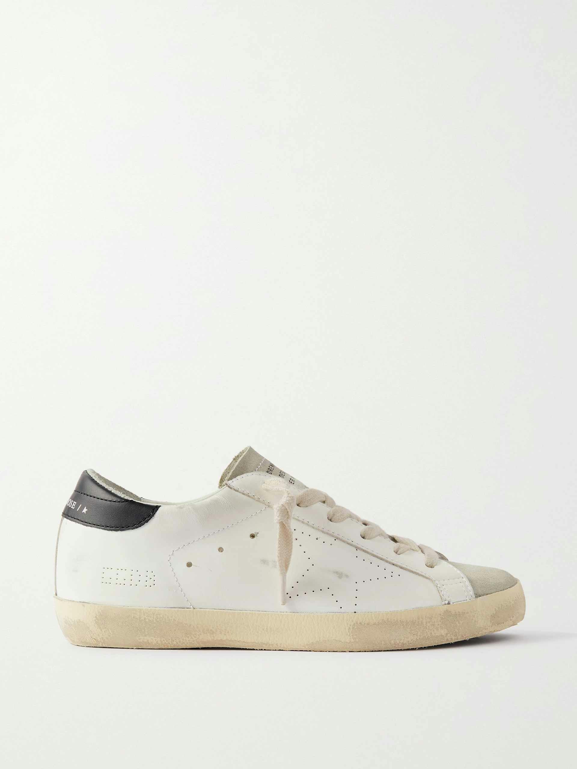 White distressed trainers