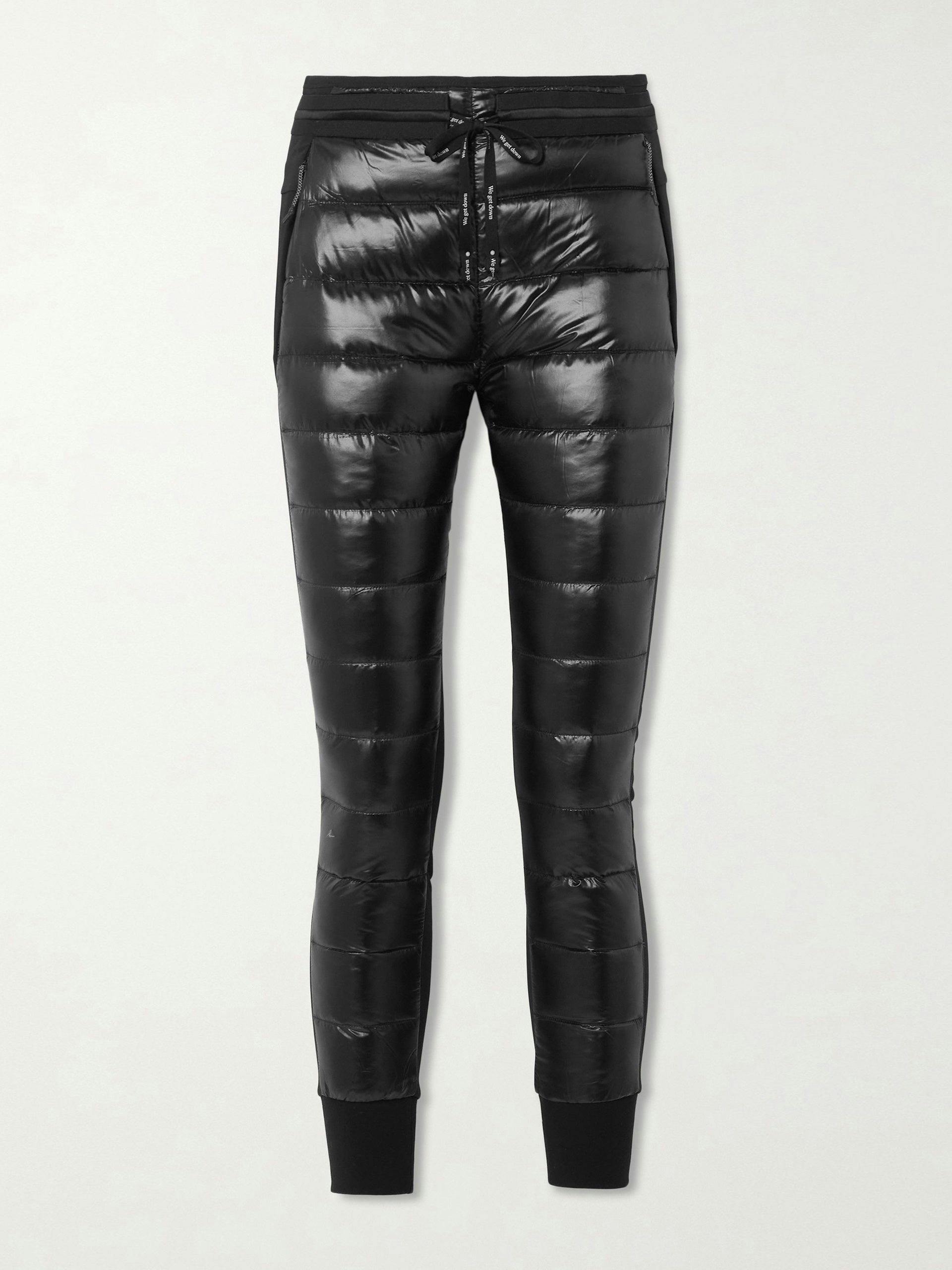 Quilted shell and stretch-jersey down tapered leggings