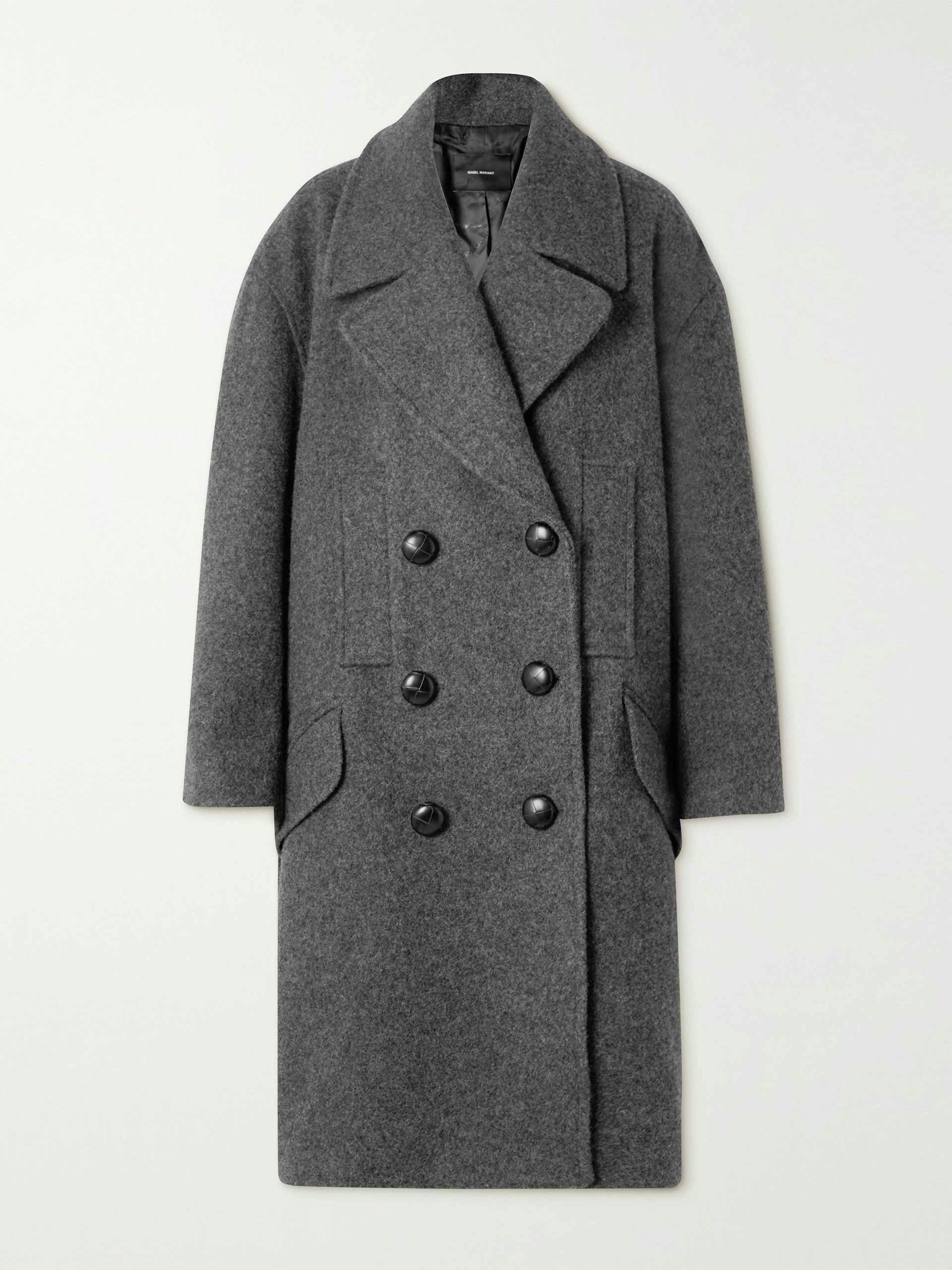 Mayetim double-breasted wool-felt coat