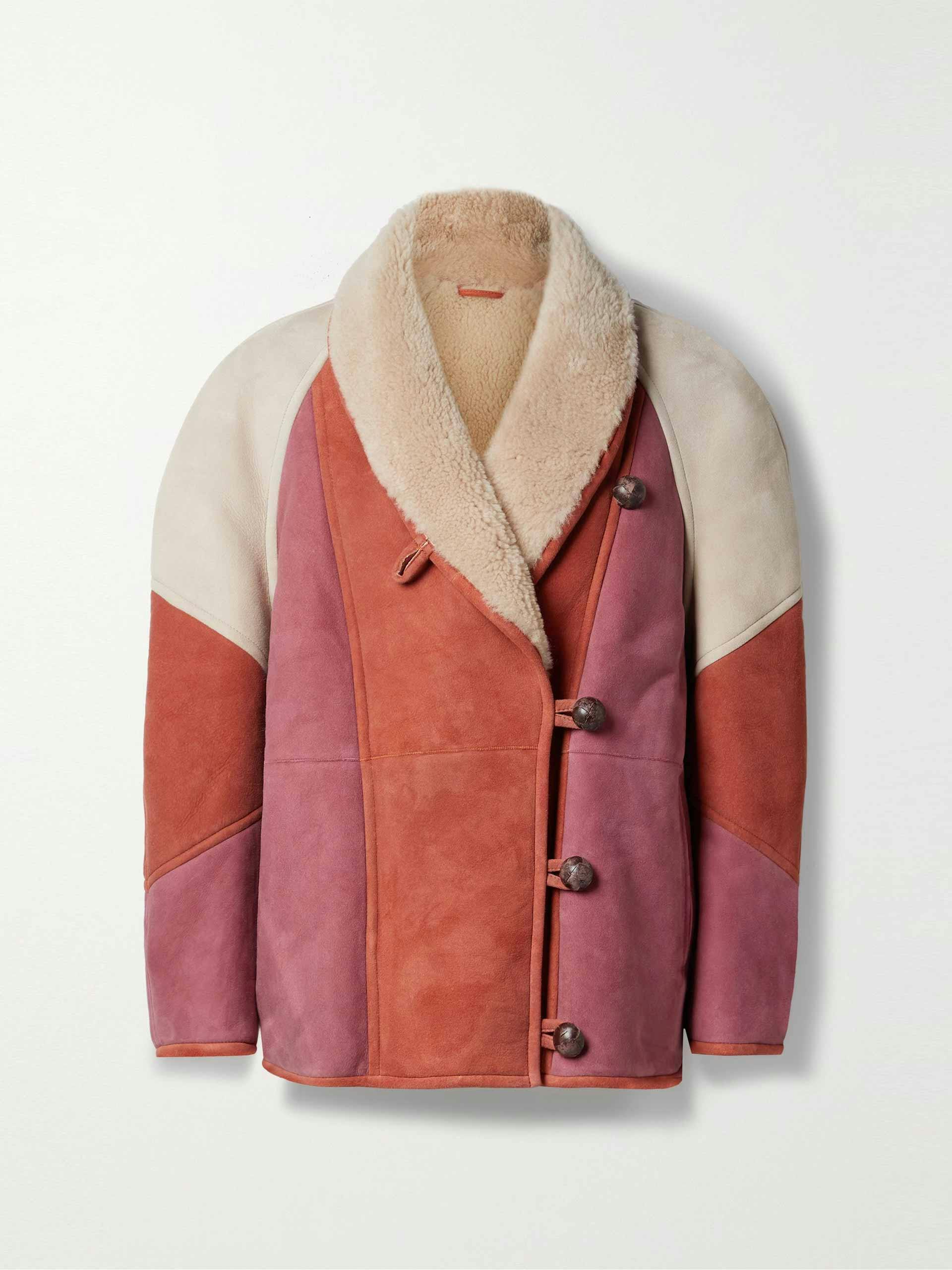 Abeni color-block shearling jacket