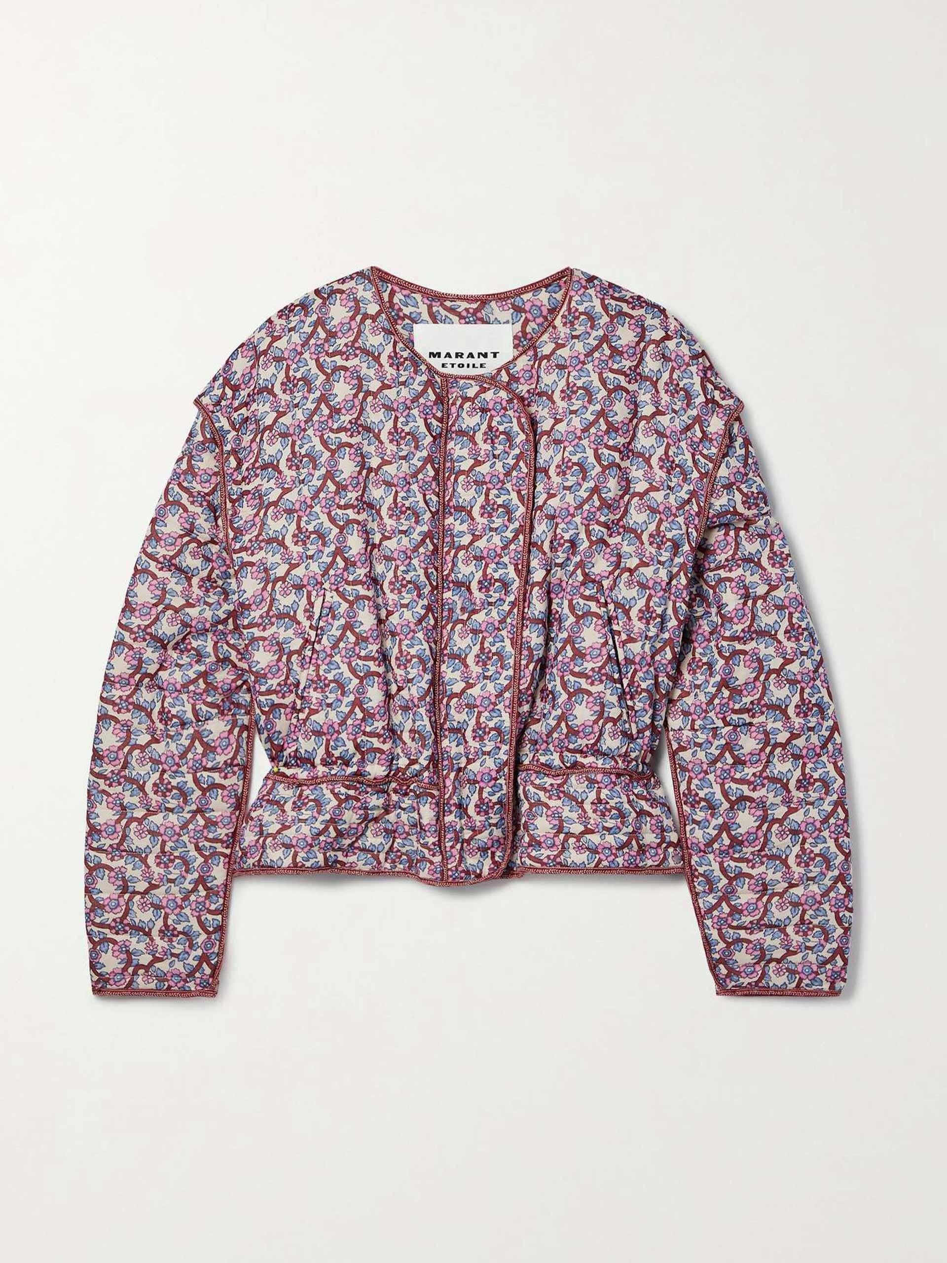 Quilted floral-print cotton jacket
