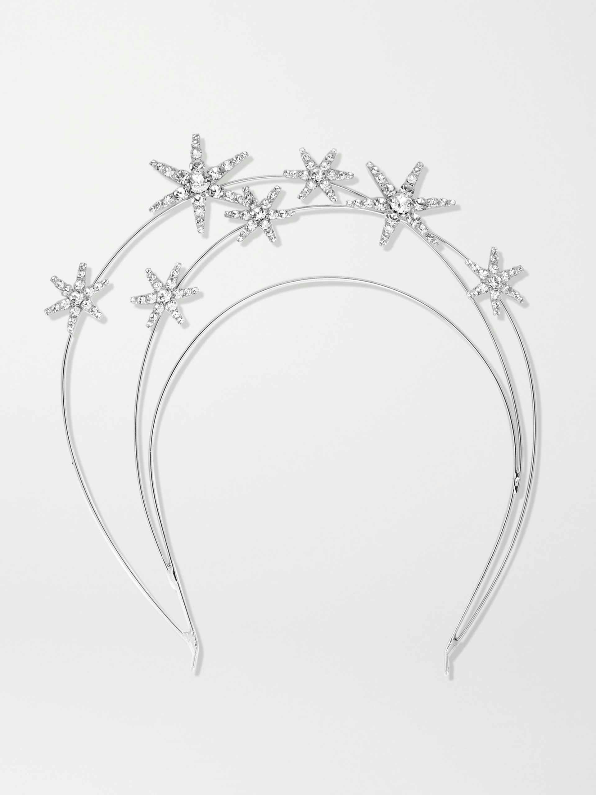 Ellerie crystal-embellished silver-tone headband