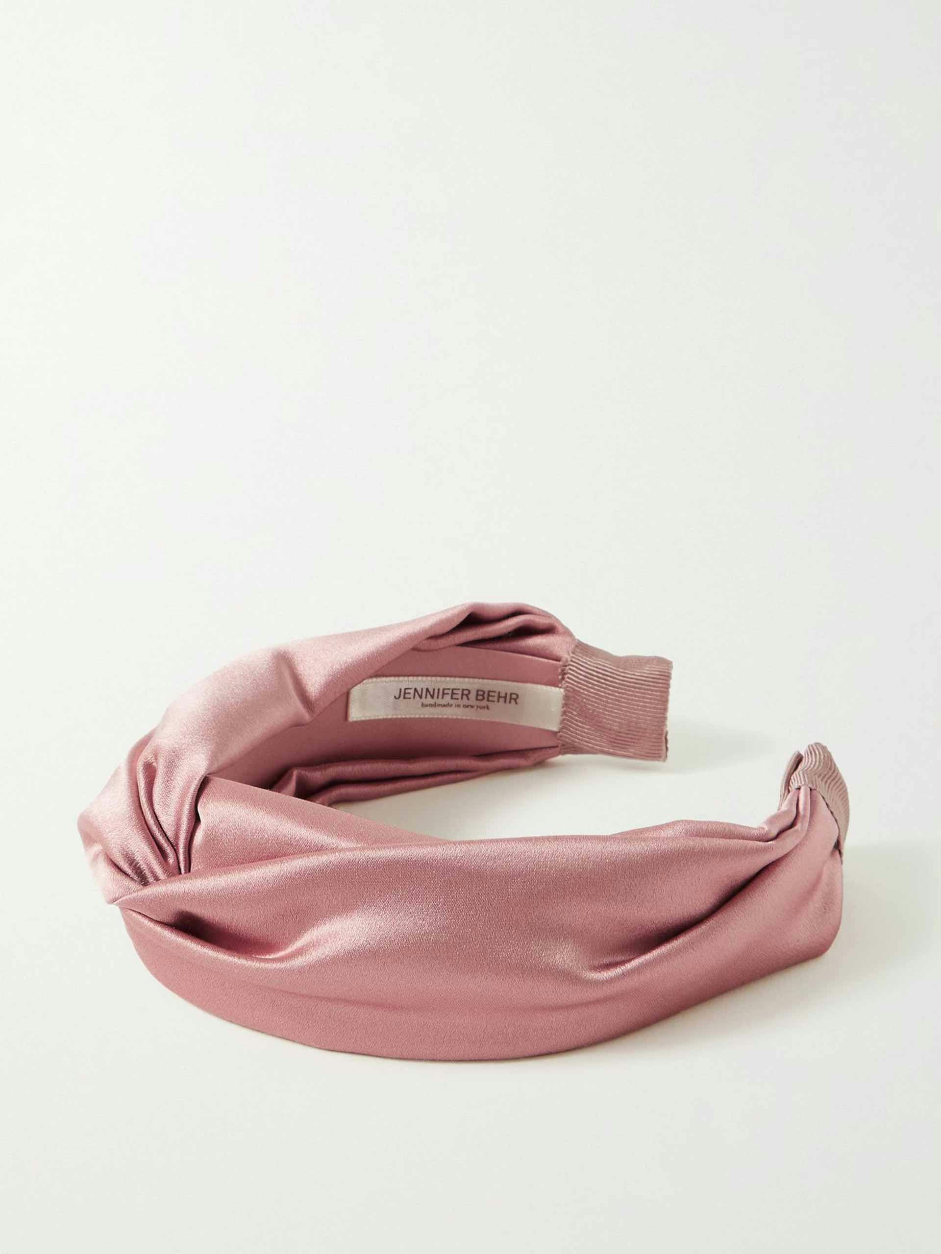 Twist silk-satin headband