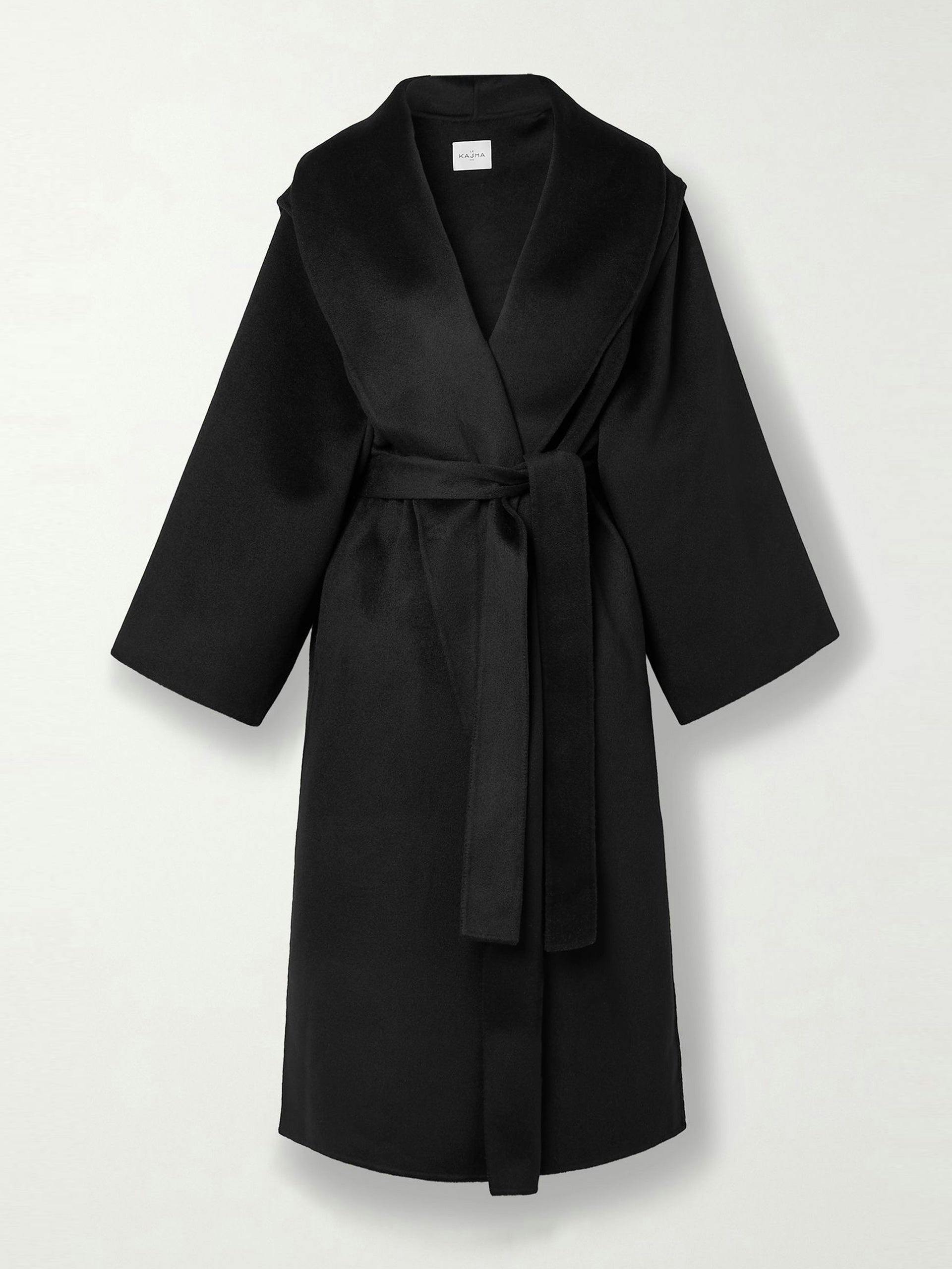 Soura belted cashmere coat