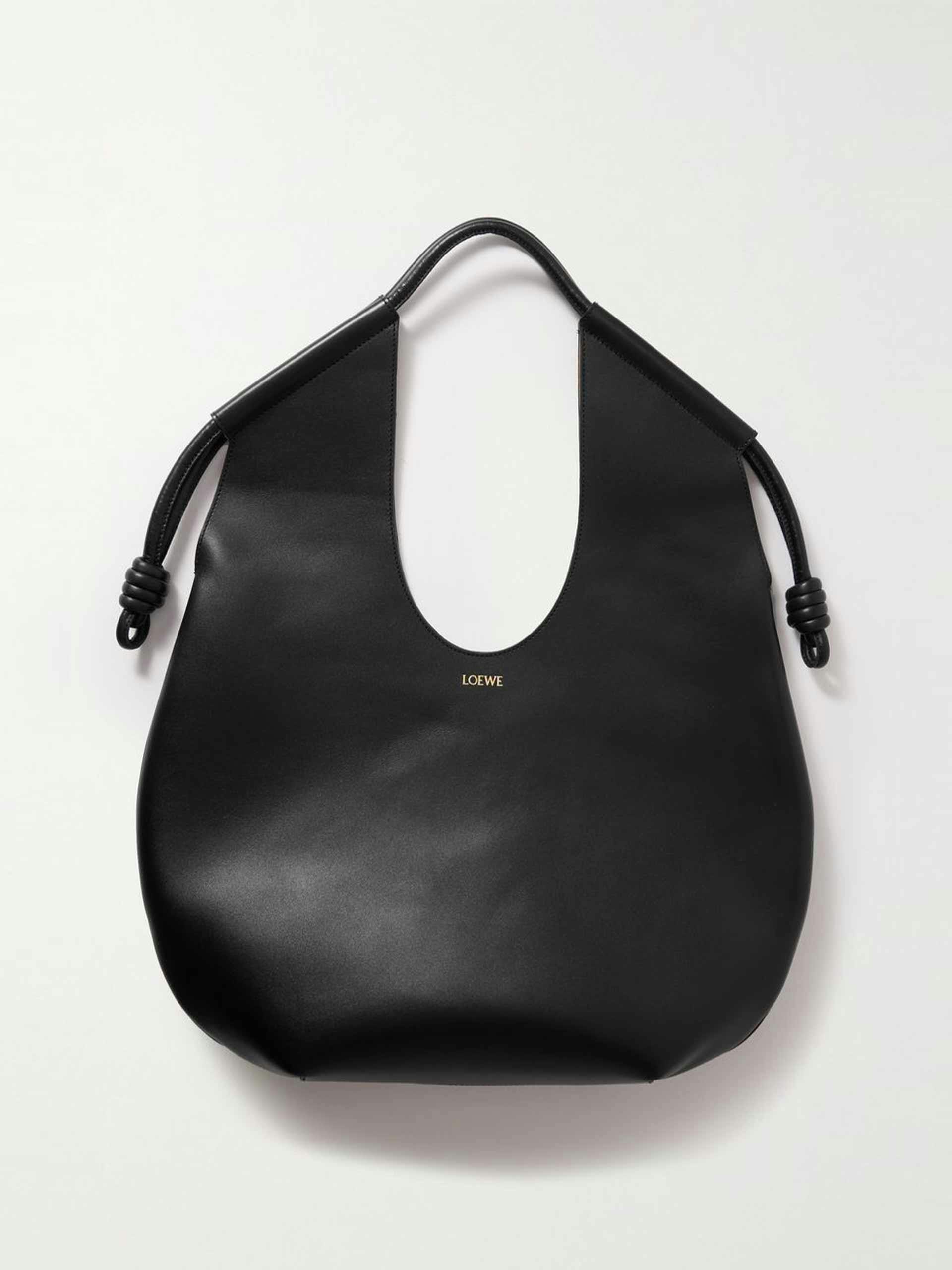 Knotted leather tote