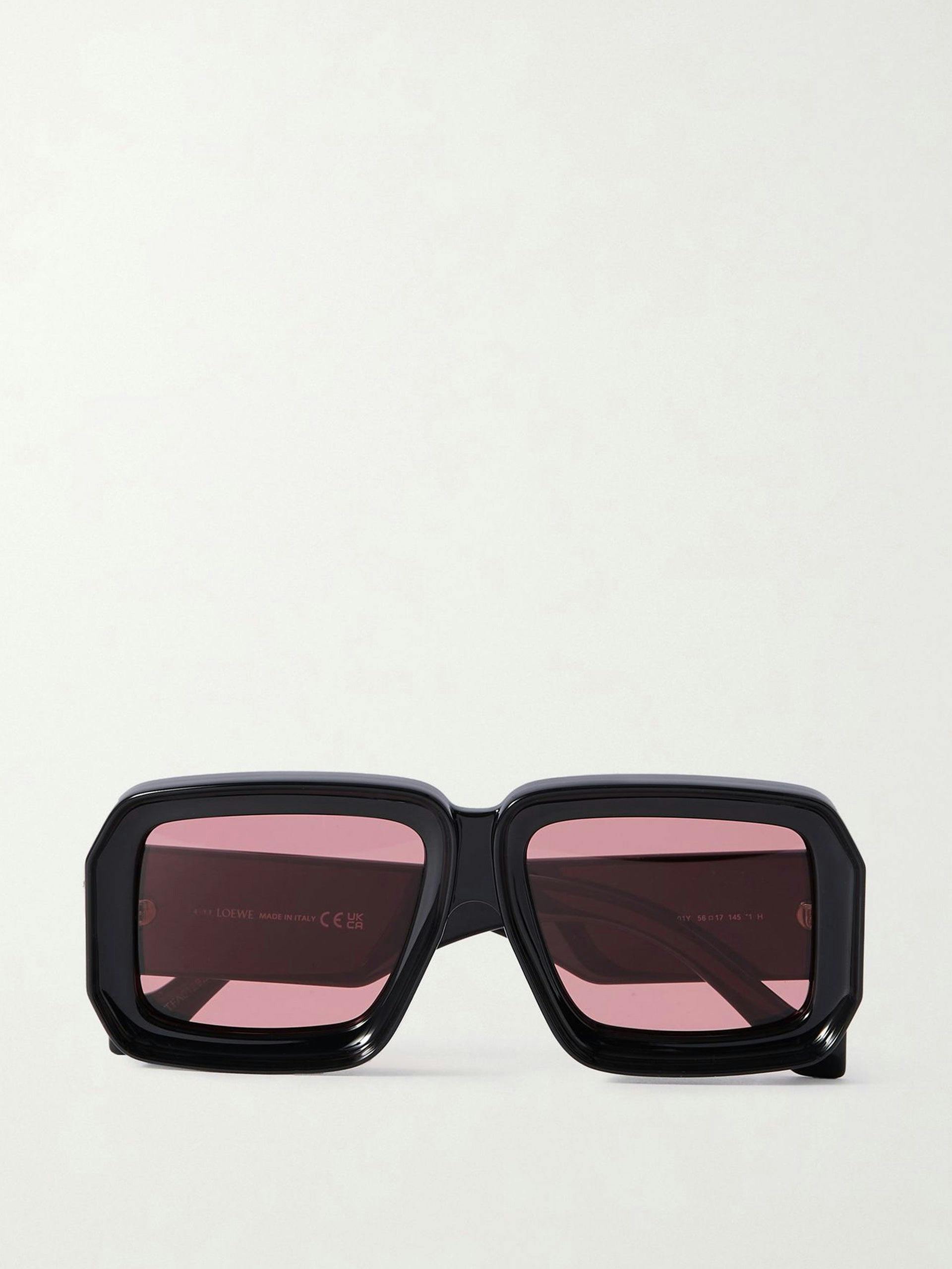 Square black-framed sunglasses