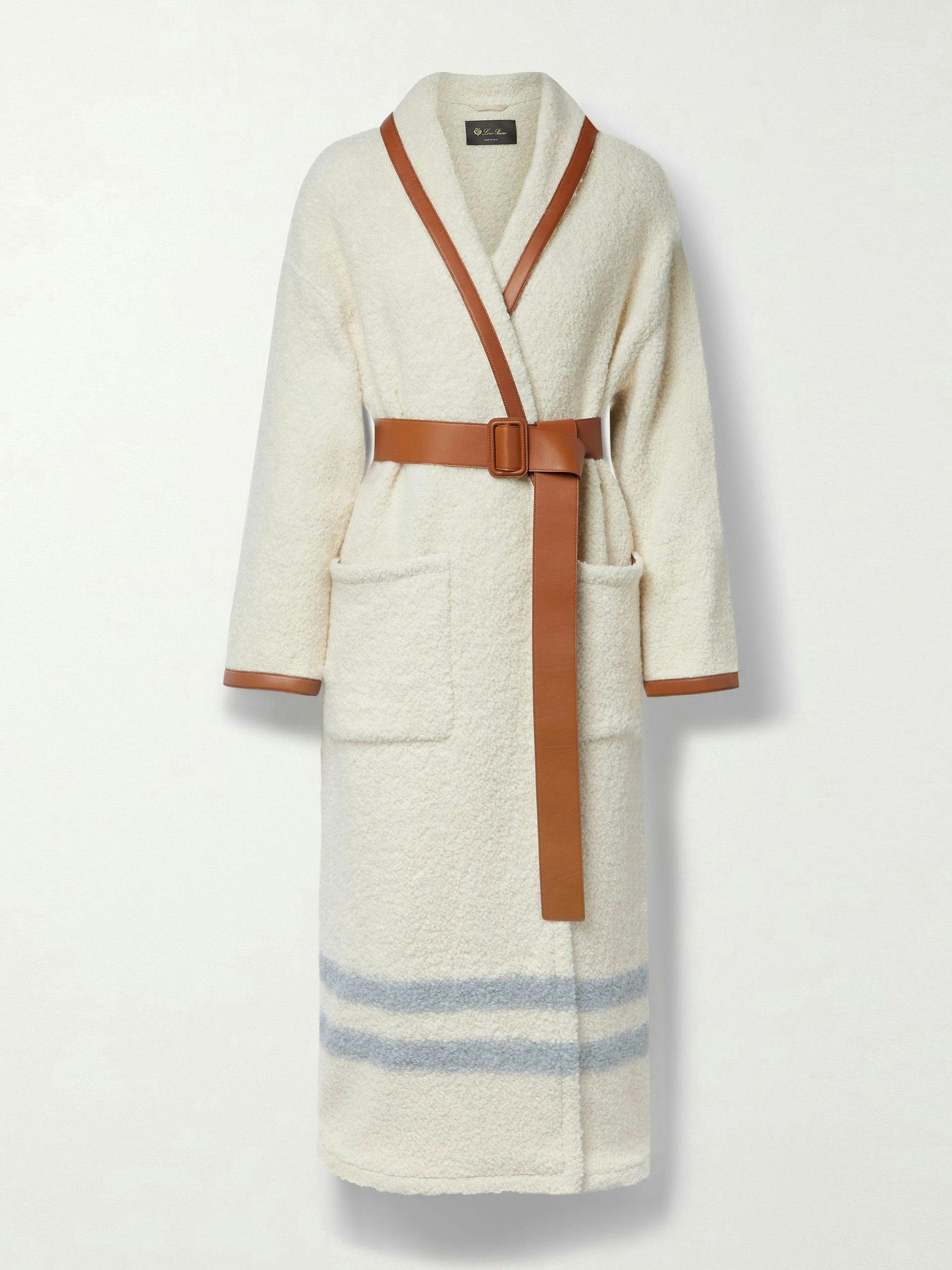 White belted striped coat