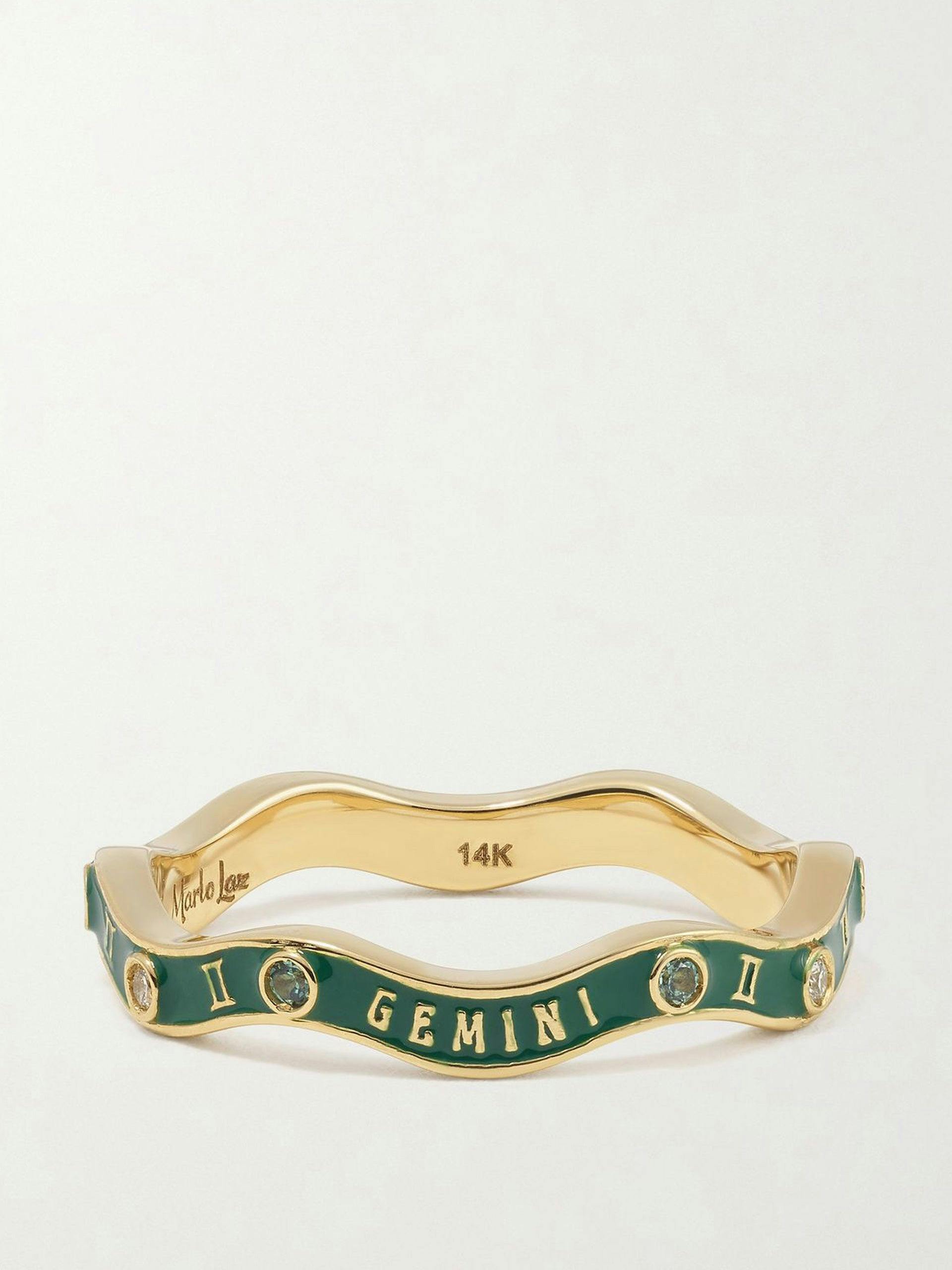 Gemini 14kt-gold wavy ring