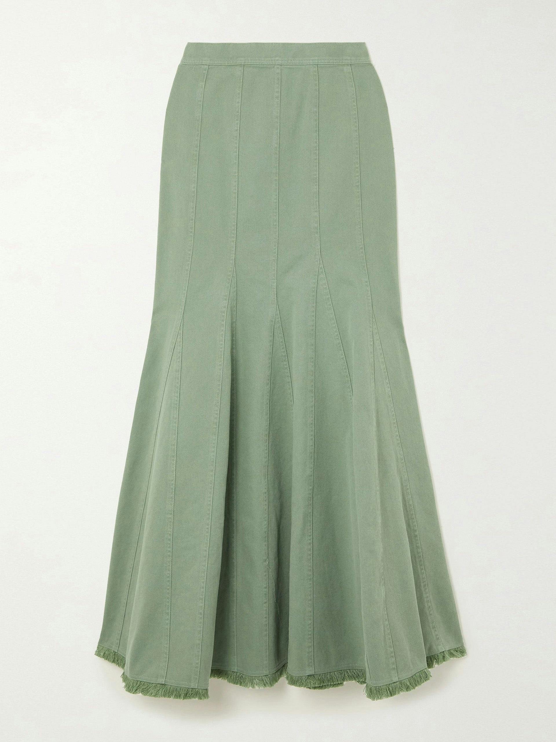 Green maxi skirt