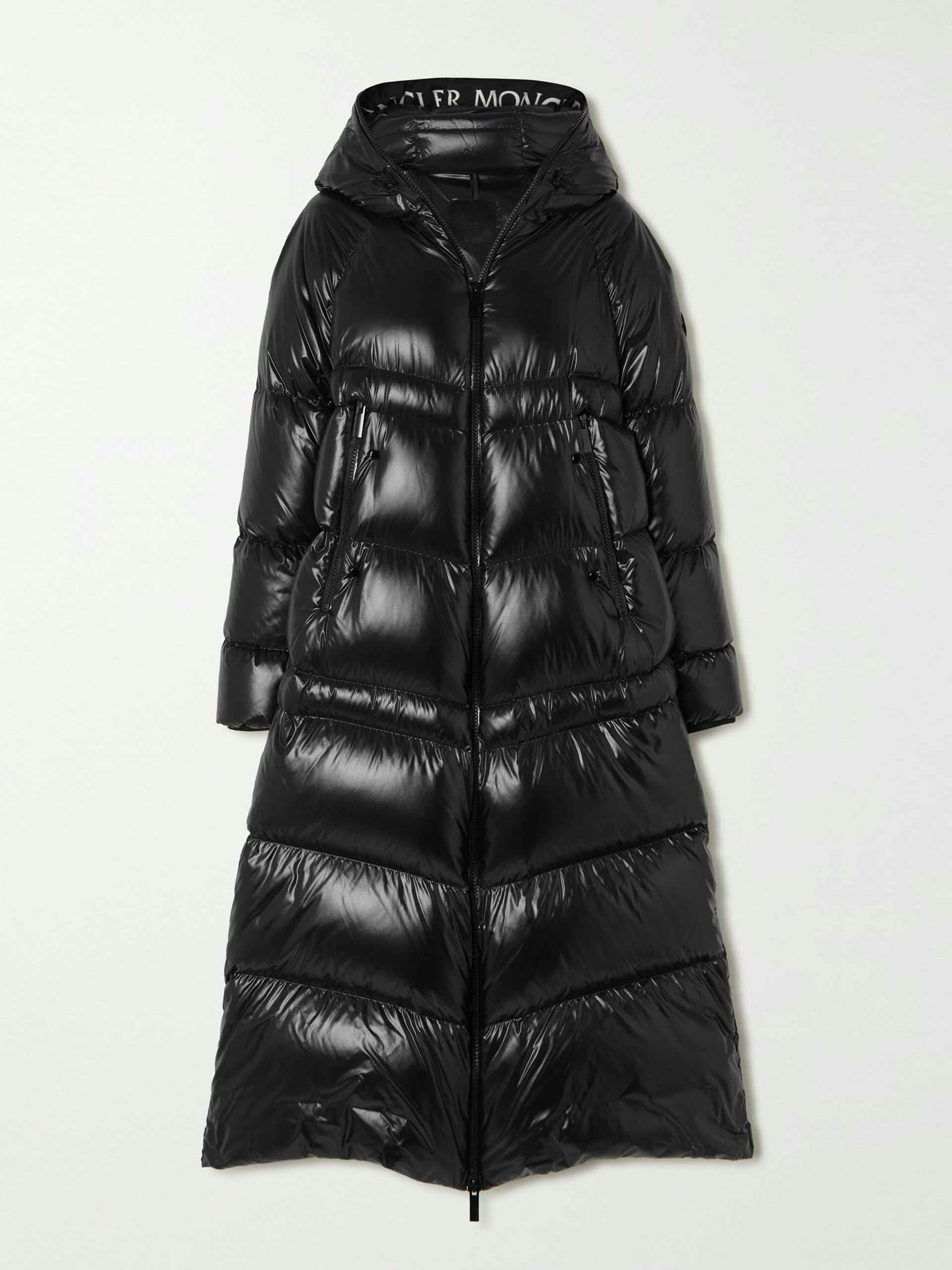 Chanon hooded quilted coated-shell coat
