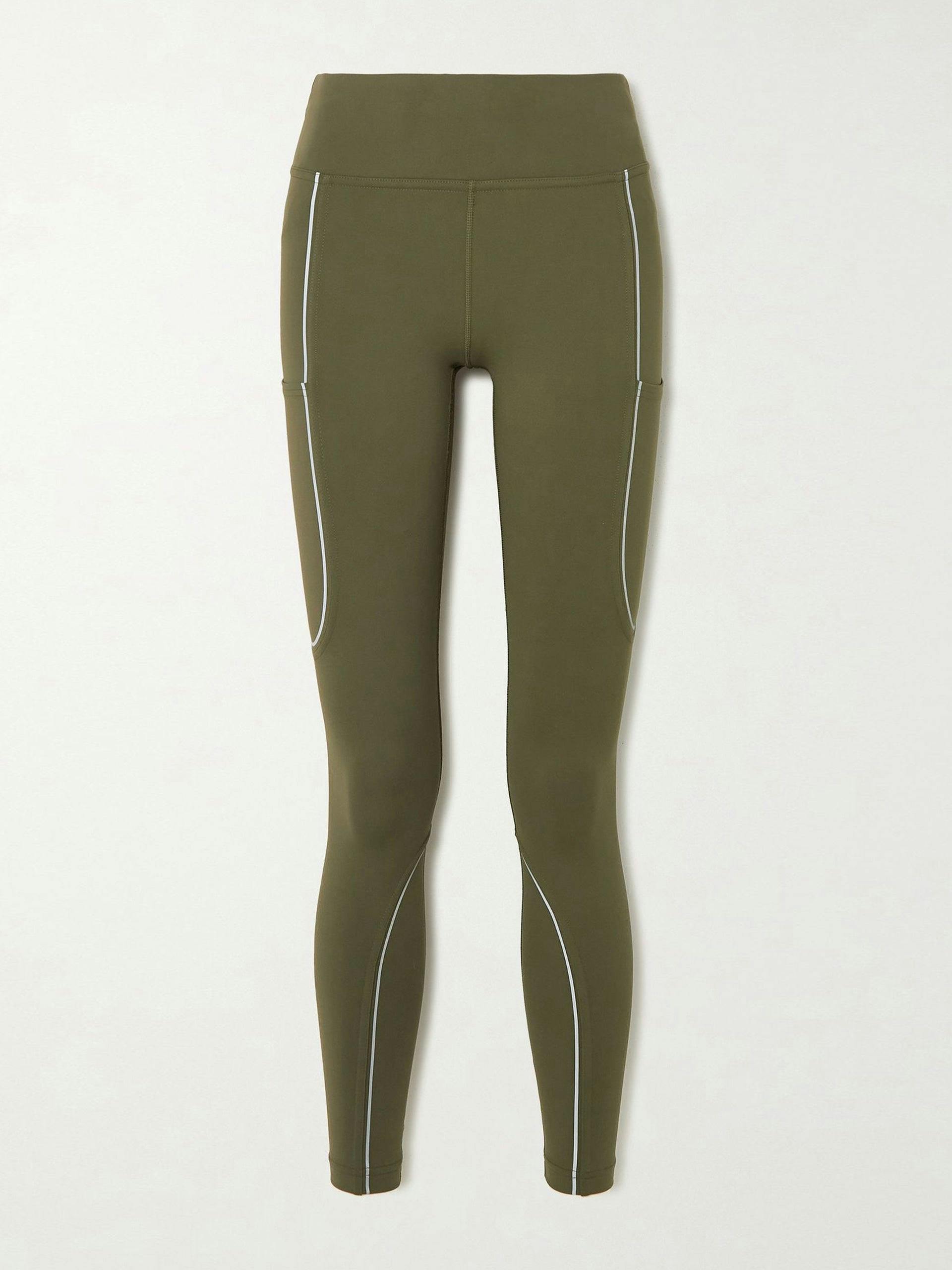 Army green sports leggings