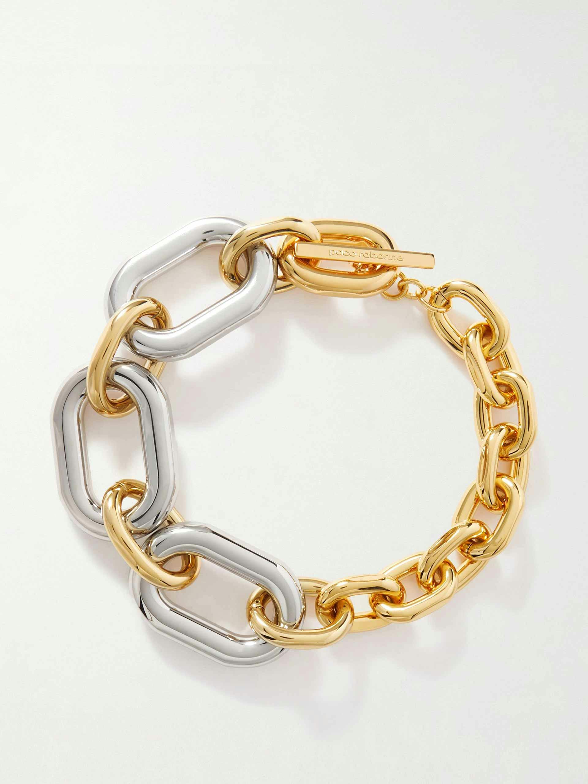 Silver- and gold-tone chain bracelet