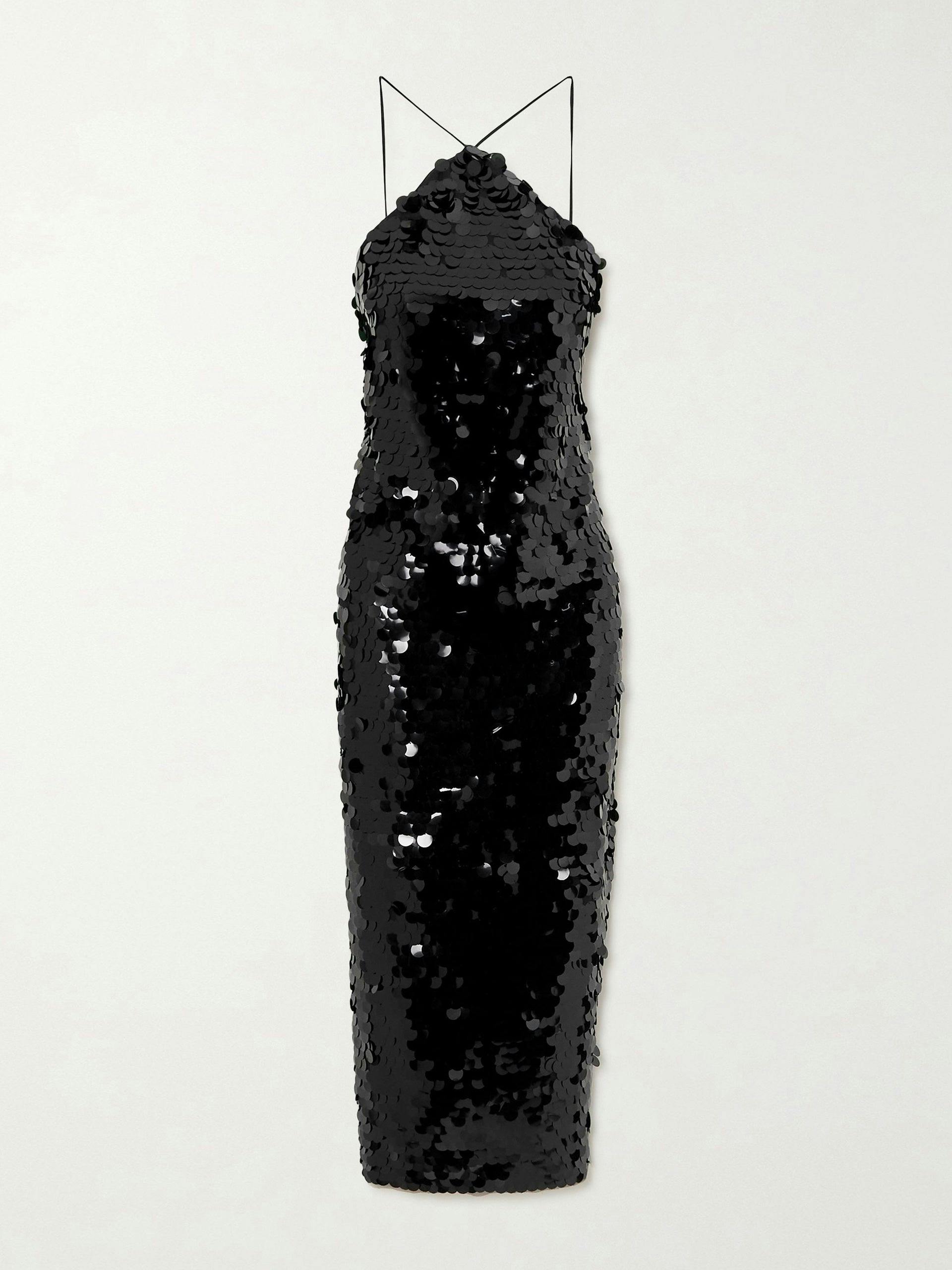 Nunni paillette-embellished recycled-tulle midi dress