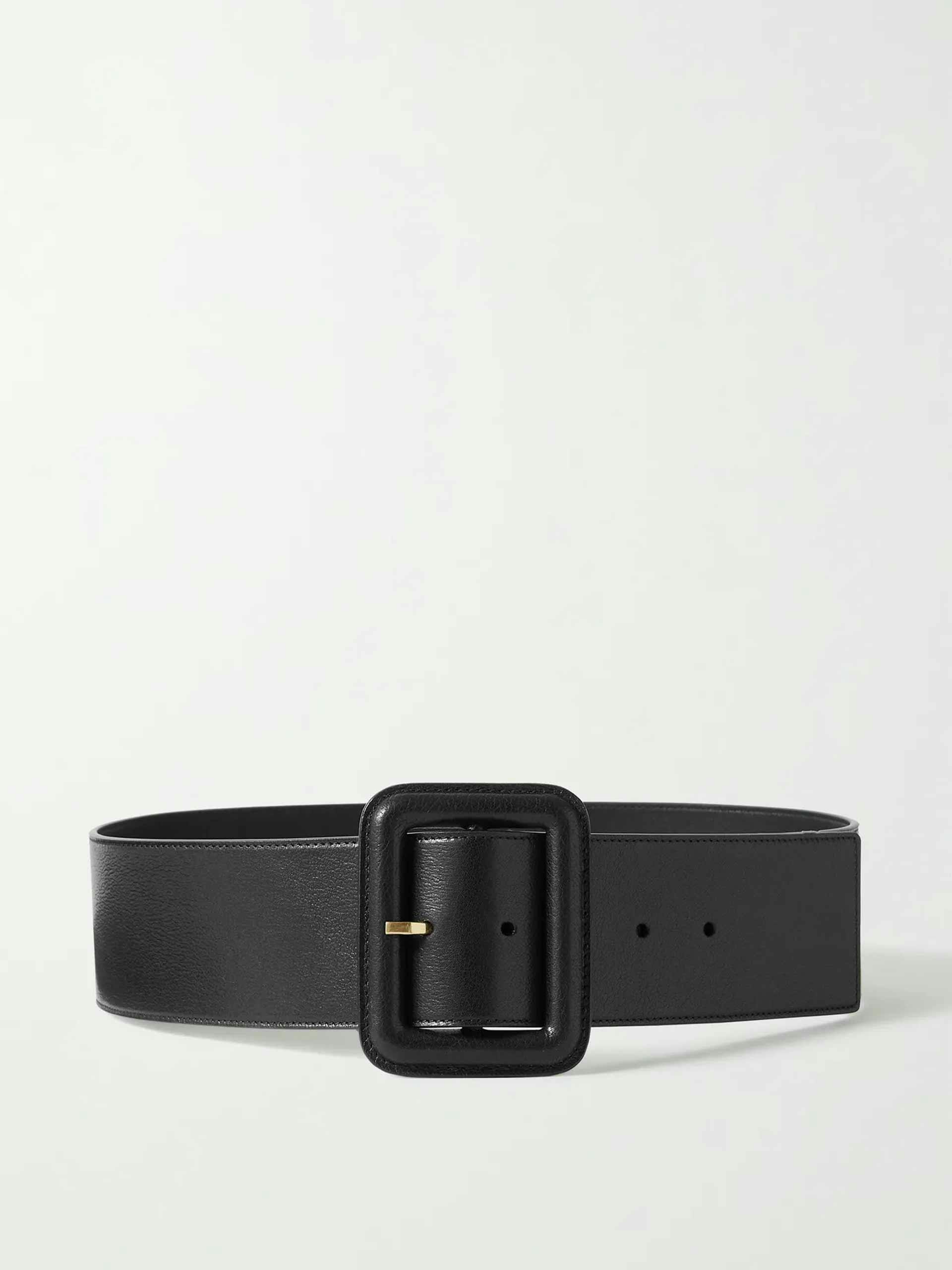 Black leather waist belt