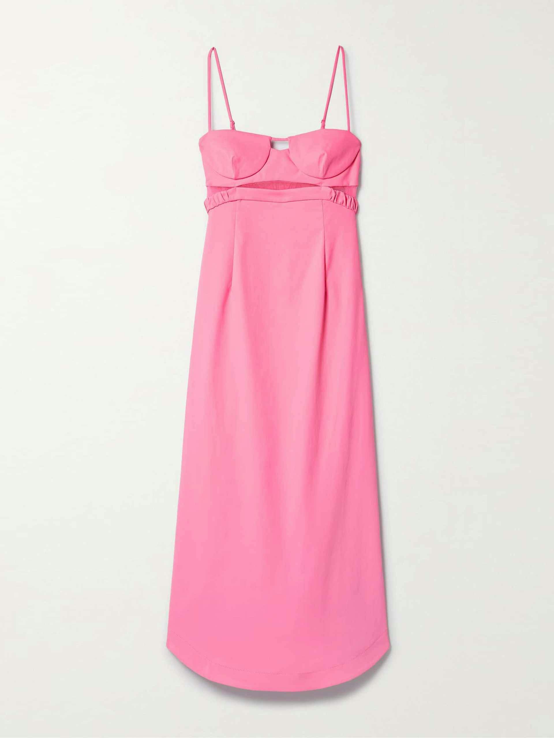 Pink strappy midi dress