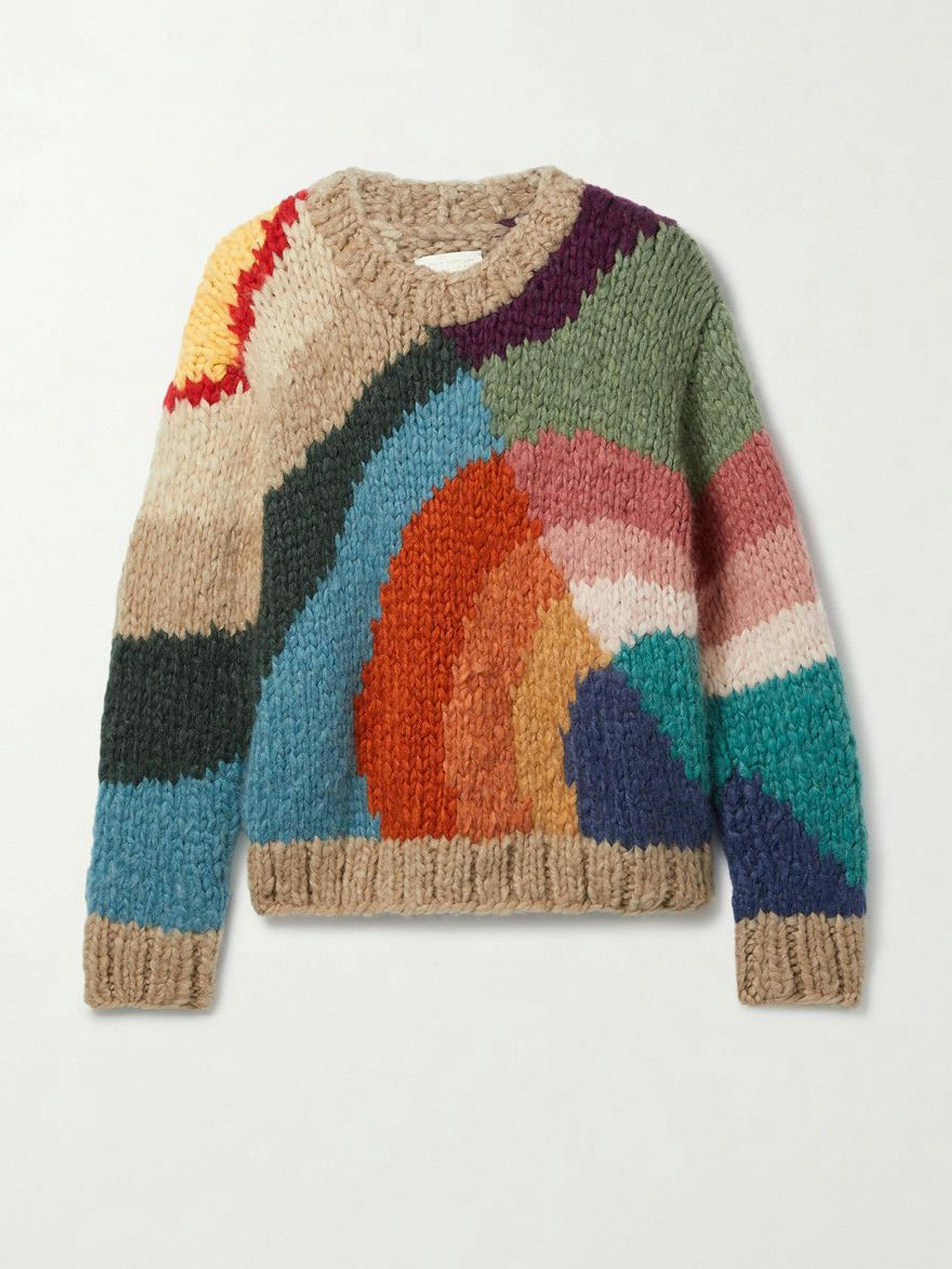 Multi-colour cashmere jumper