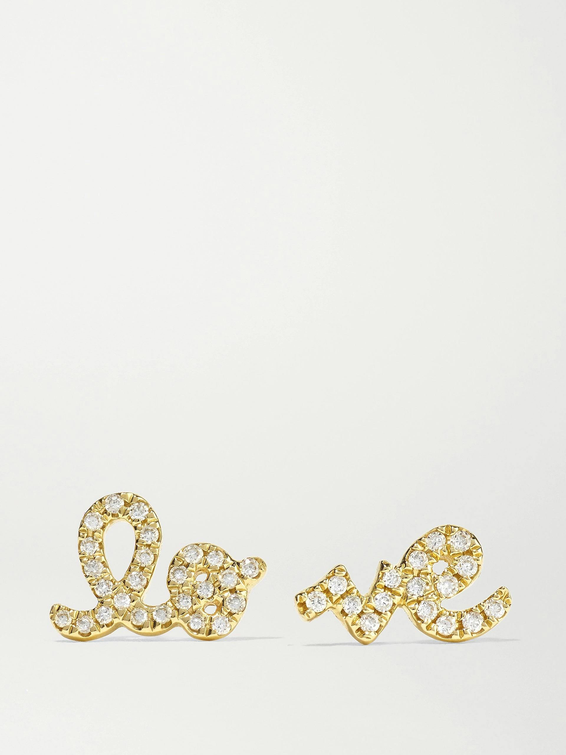 Love 14-karat gold diamond earrings