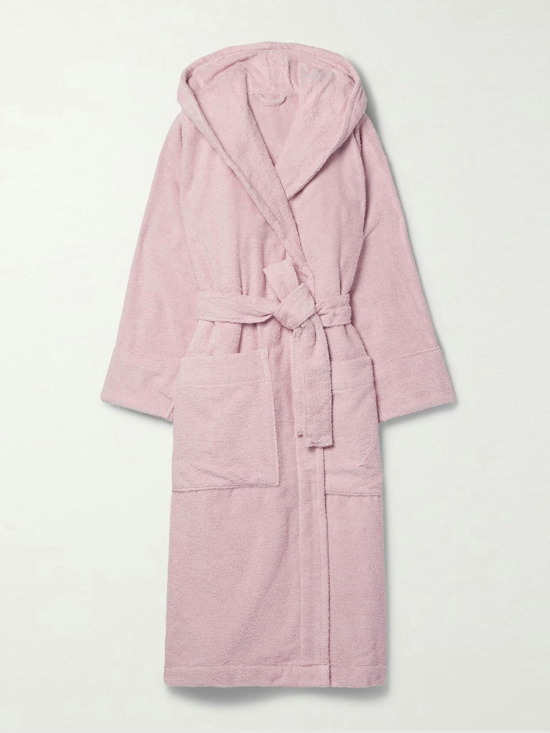 Hooded organic cotton-terry robe