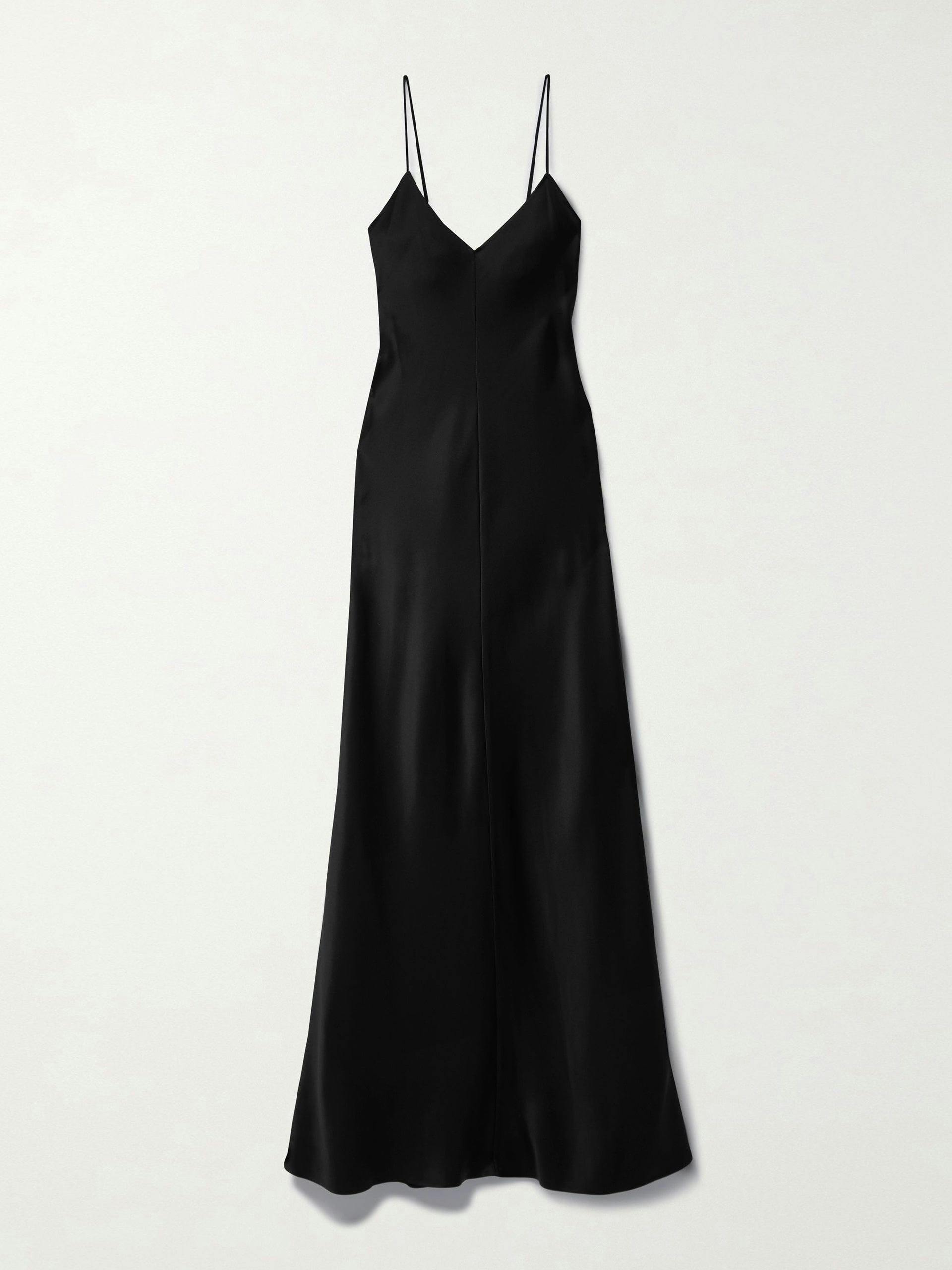 Black Guinevere silk-satin maxi dress