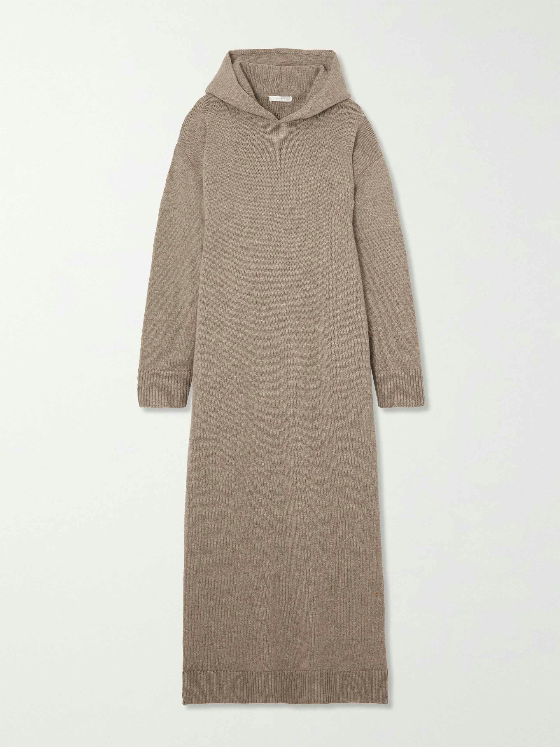 Hooded cashmere dress