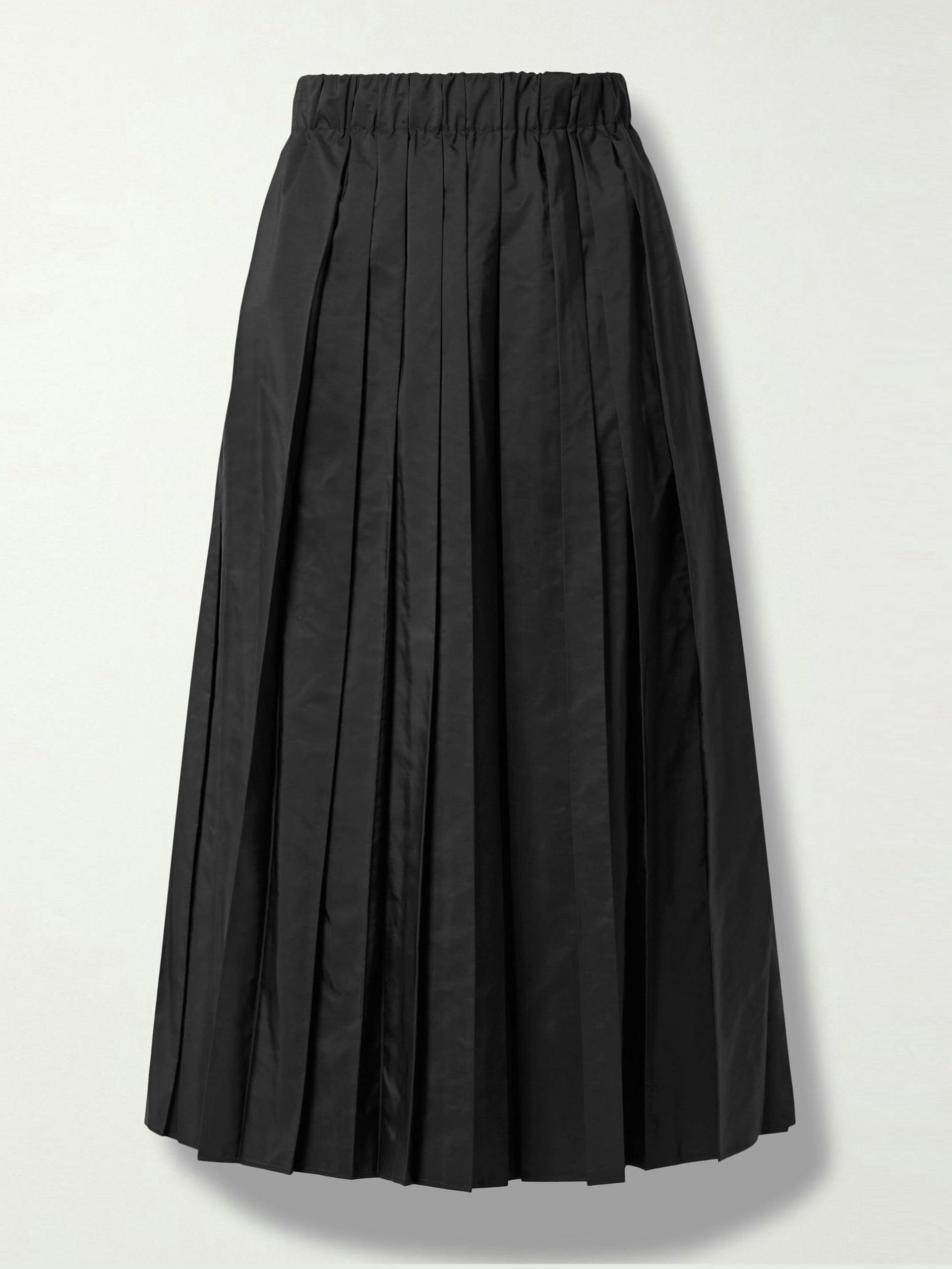 Black nylon maxi skirt